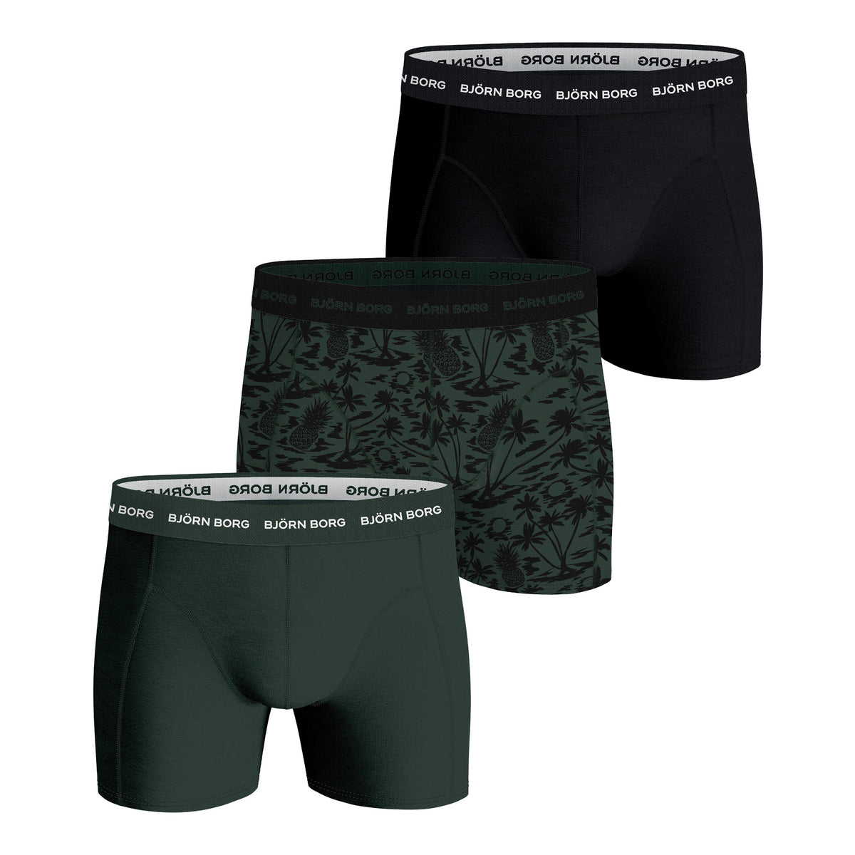 Björn Borg Cotton Stretch Trunk Boksershorts Pakke med 3 Herrer - flerfarvet, Björn Borg Cotton Stretch Trunk Boksershorts Pakke med 3 Herrer - flerfarvet,