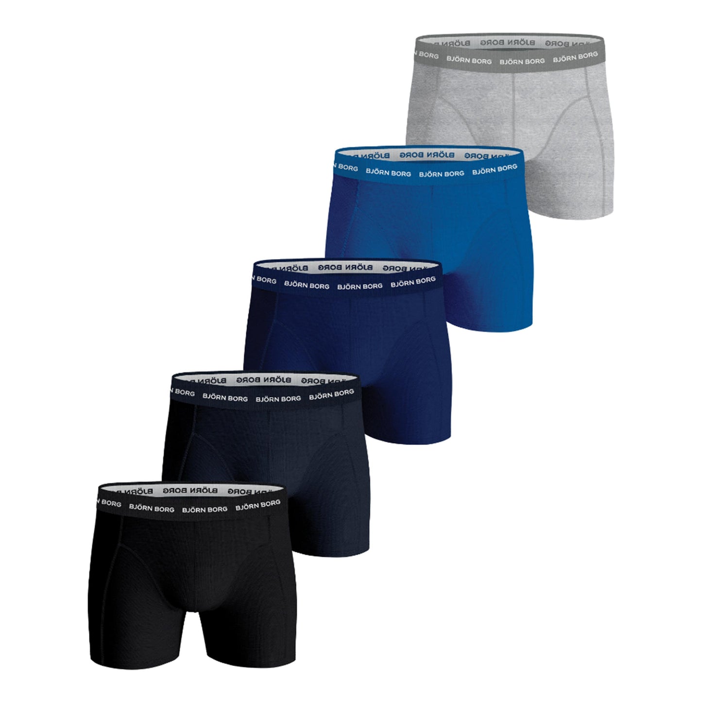 Björn Borg Cotton Stretch Boksershorts Pakke med 5 Herrer - sort, blå Björn Borg Cotton Stretch Boksershorts Pakke med 5 Herrer - sort, blå
