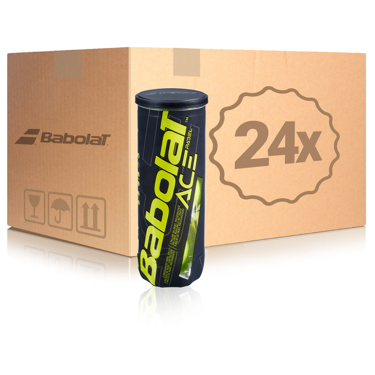 Babolat 24x dåse med 3 Ace Padel X3 I karton Babolat 24x dåse med 3 Ace Padel X3 I karton