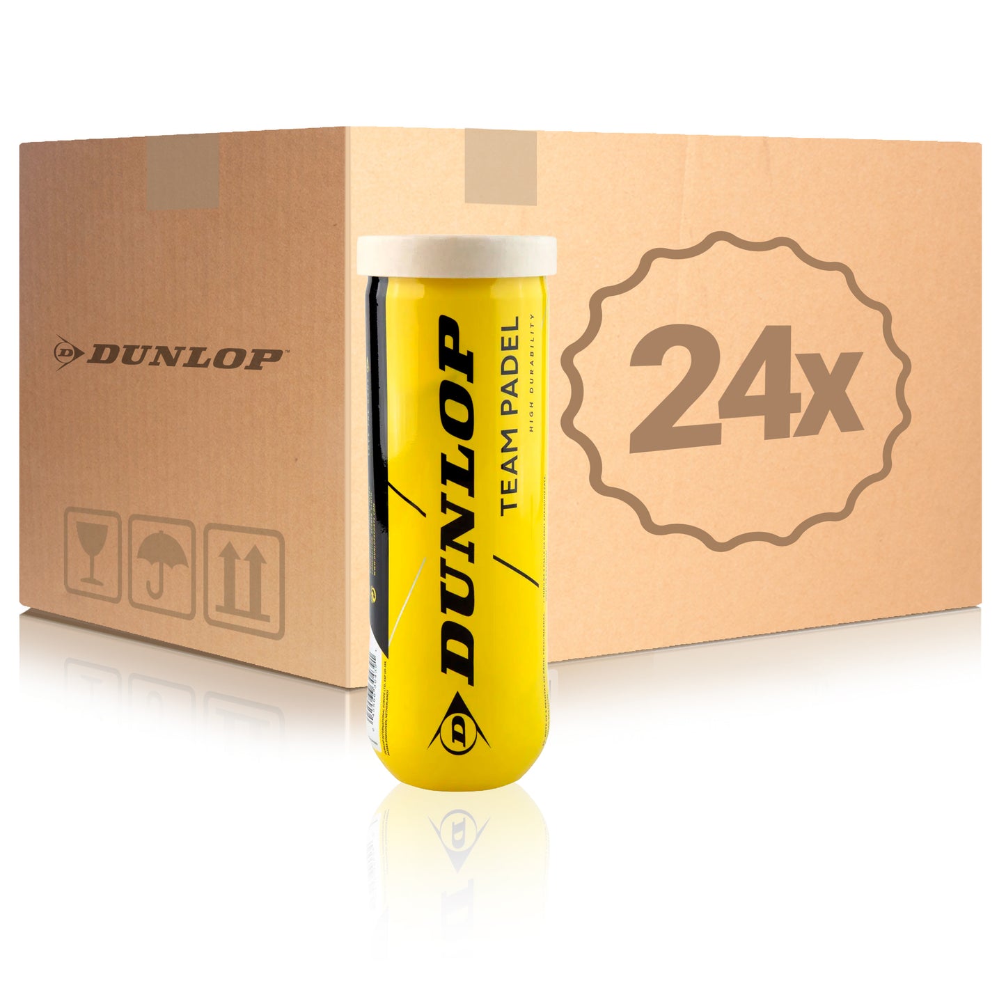 Dunlop 24x dåse med 3 Team Padel Dunlop 24x dåse med 3 Team Padel