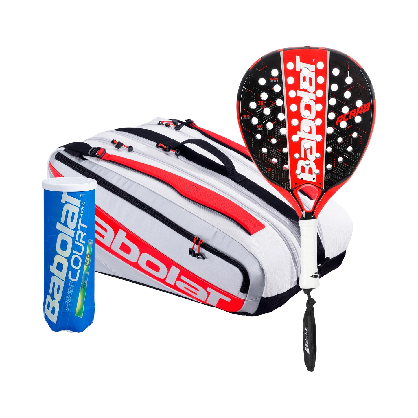 Babolat Pakke med 3 ACRAB Plus ketsjertaske, Plus bolddåse Babolat Pakke med 3 ACRAB Plus ketsjertaske, Plus bolddåse