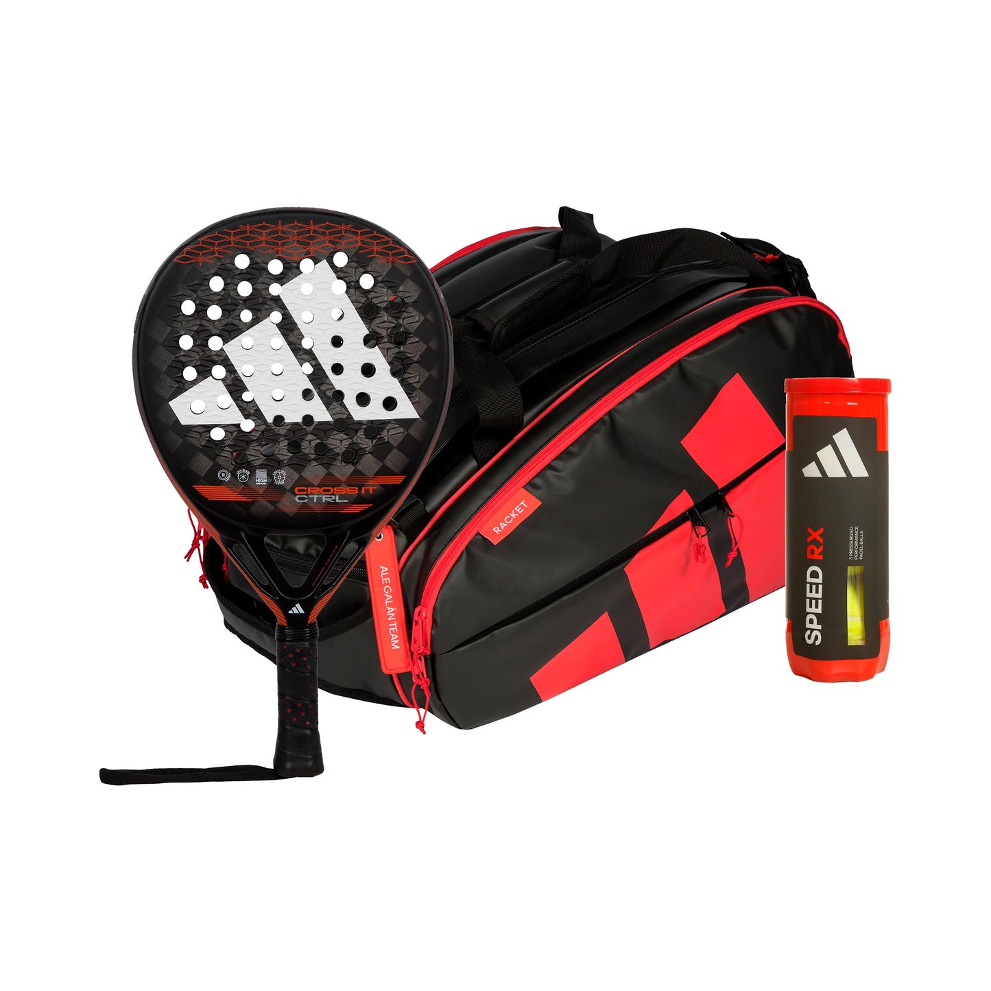 adidas Pakke med 3 Cross It Ctrl Plus ketsjertaske, Plus bolddåse adidas Pakke med 3 Cross It Ctrl Plus ketsjertaske, Plus bolddåse