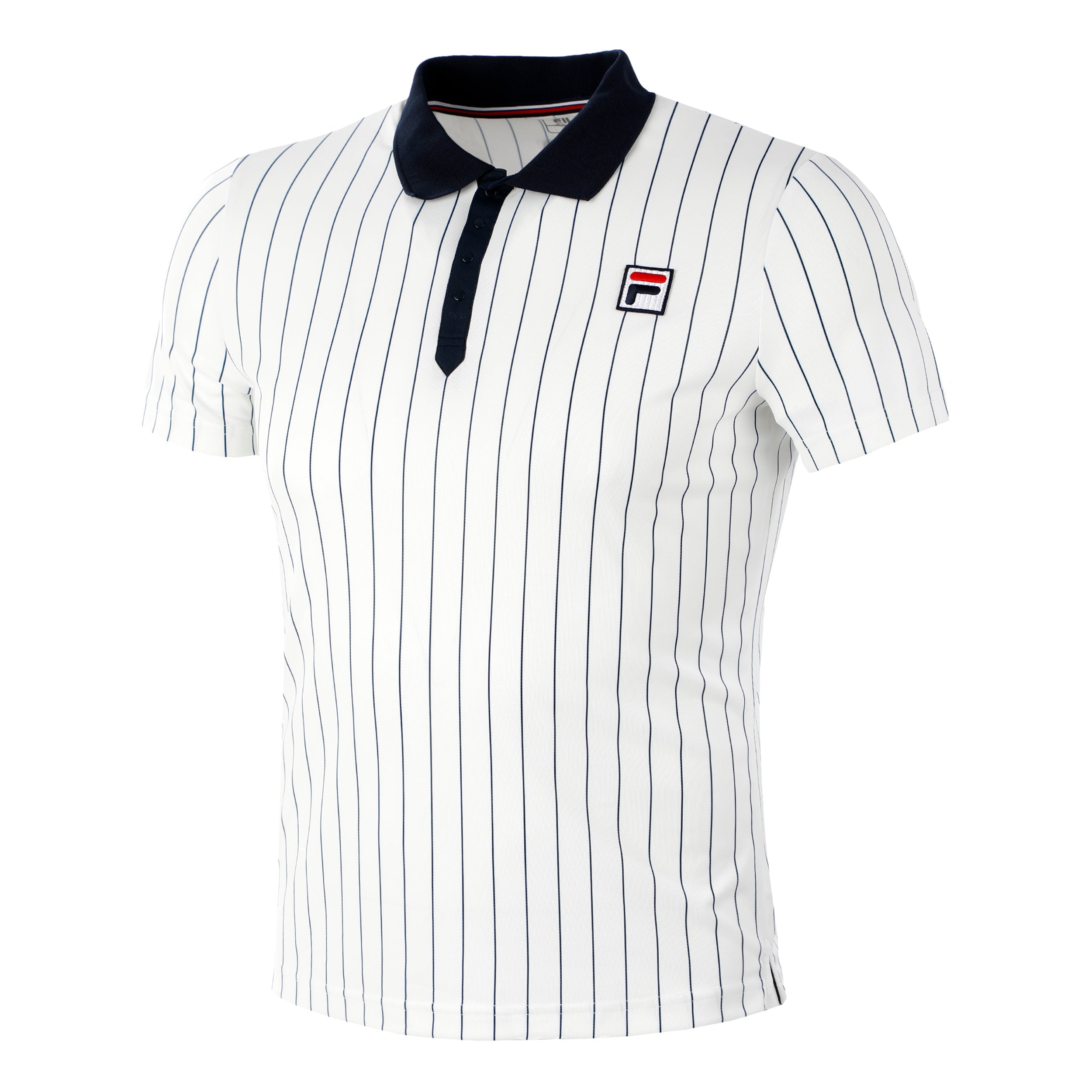 Fila Stripes Björn Polo Herrer - hvid, mørkeblå