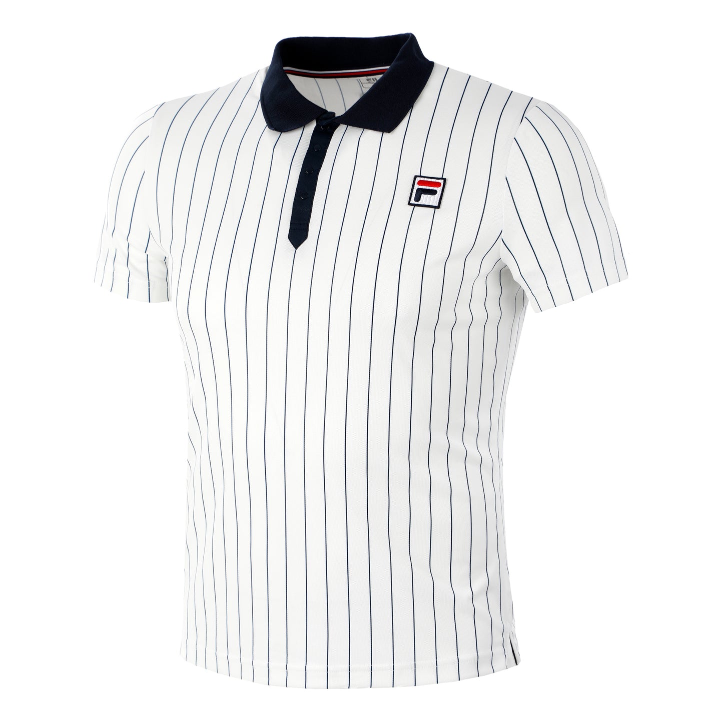 Fila Stripes Björn Polo Herrer - hvid, mørkeblå