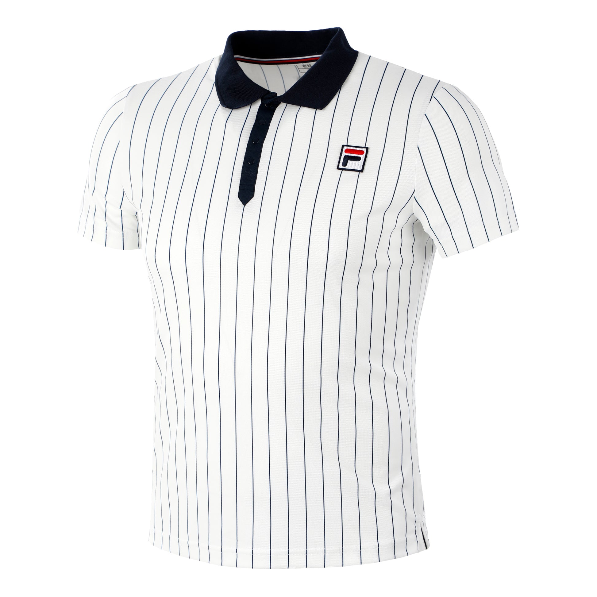 Fila Stripes Björn Polo Herrer - hvid, mørkeblå
