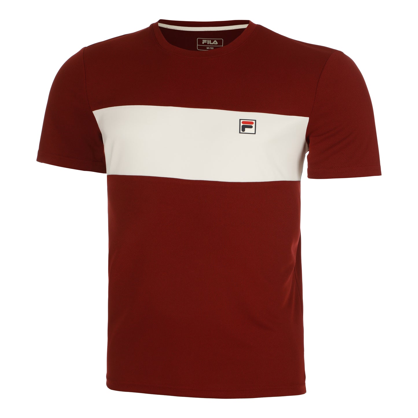 Fila Bosse T-shirt Herrer - mørkerød, hvid