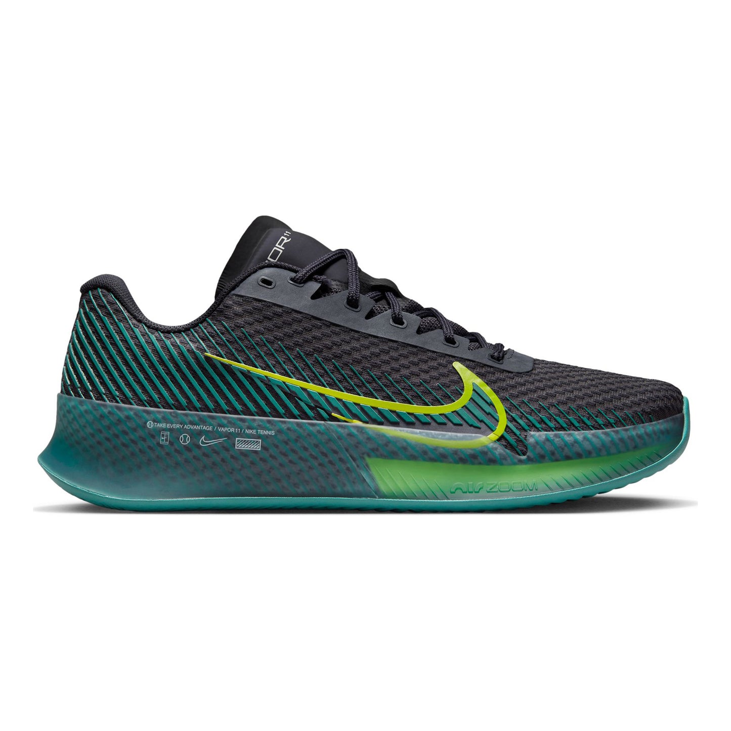 Nike Air Zoom Vapor 11 Grusbanesko Herrer - sort, petrol