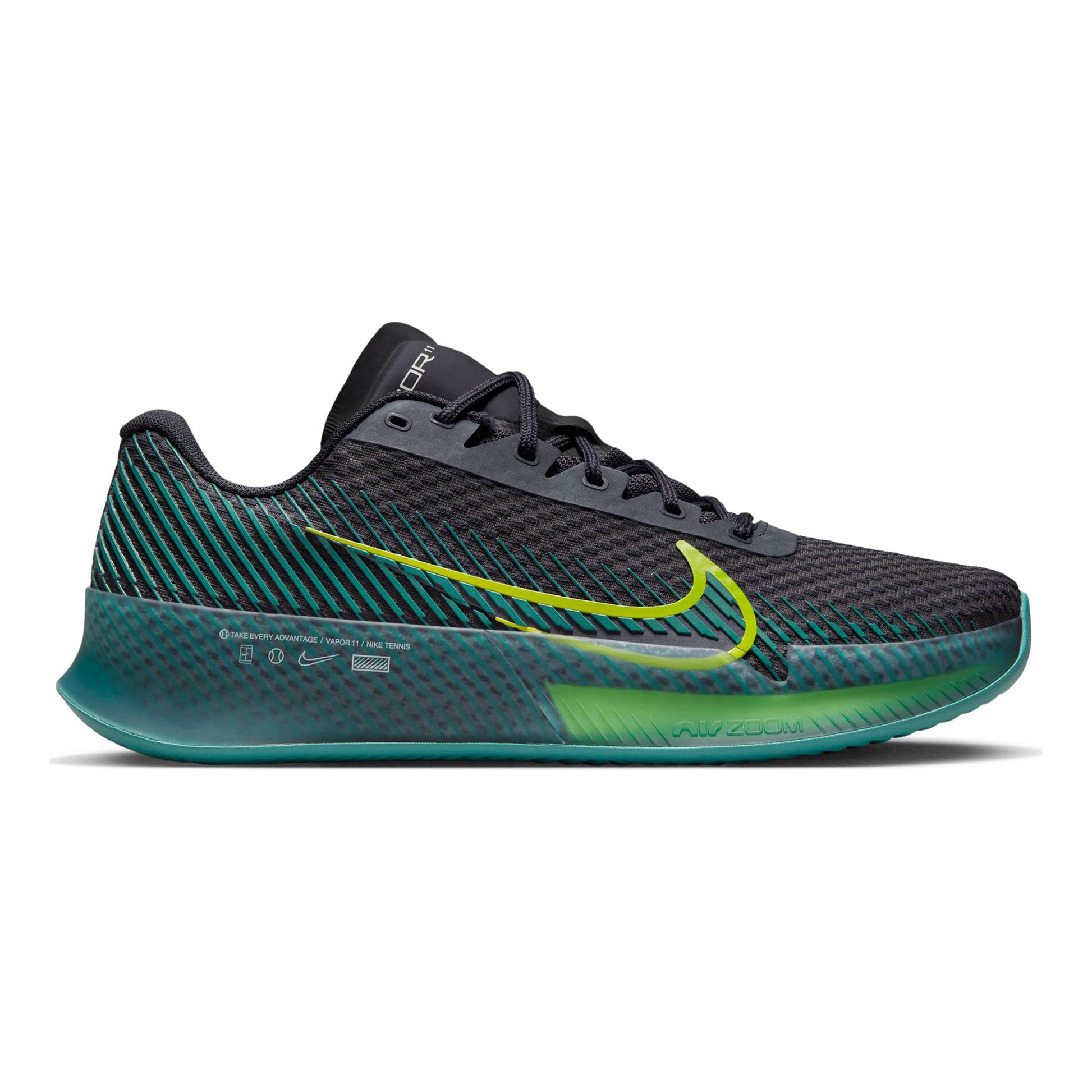 Nike Air Zoom Vapor 11 Grusbanesko Herrer - sort, petrol