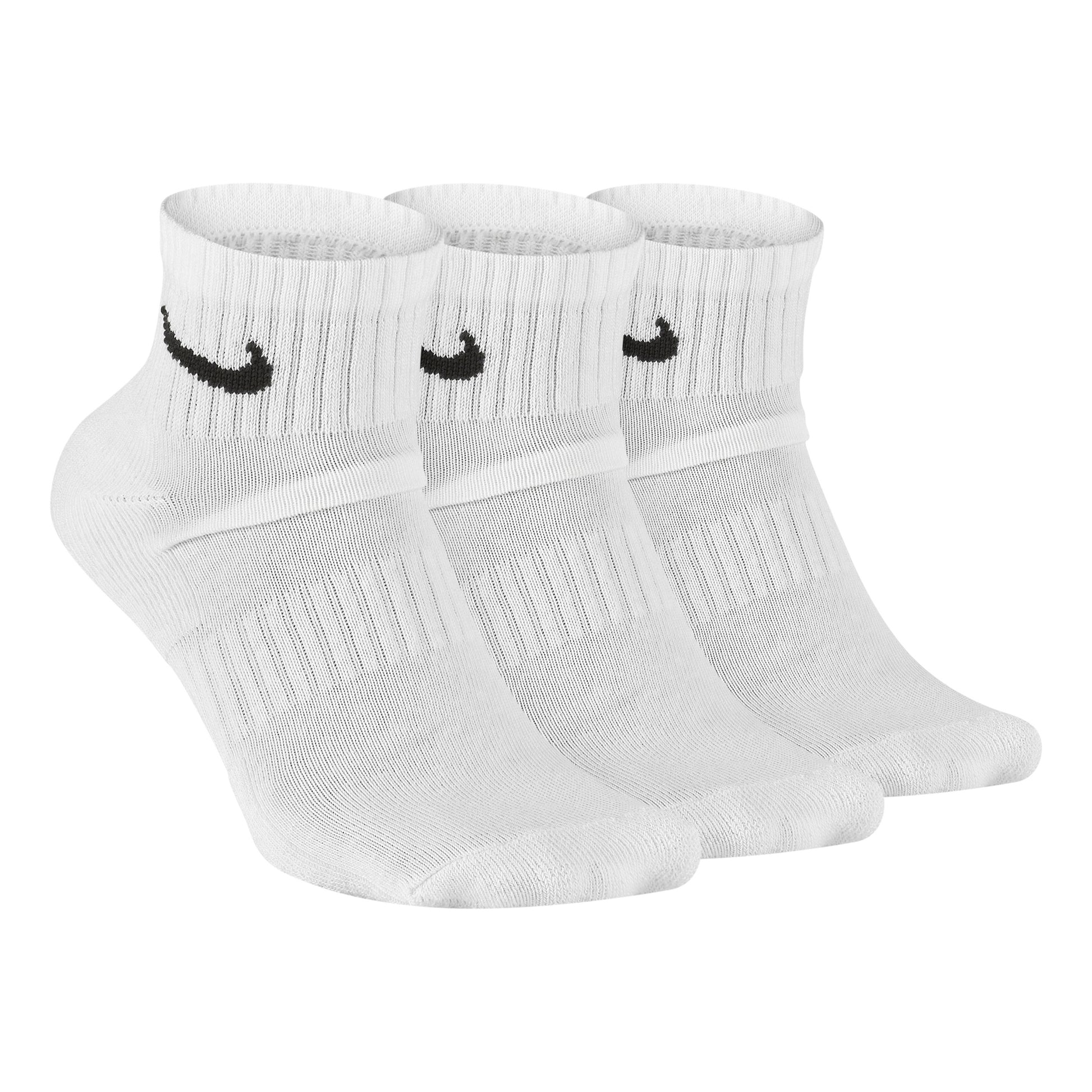 Nike Everyday Cushioned Ankle Tennissokker Pakke med 3 Unisex - hvid, sort
