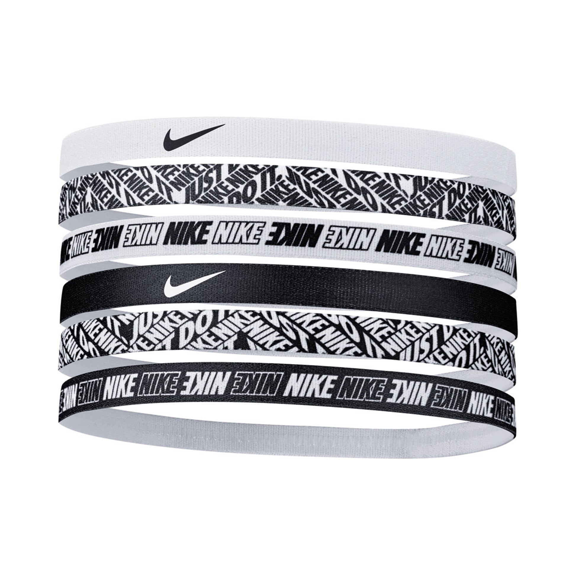 Nike Printed Hårbånd Pakke Med 6-Hvid,Sort