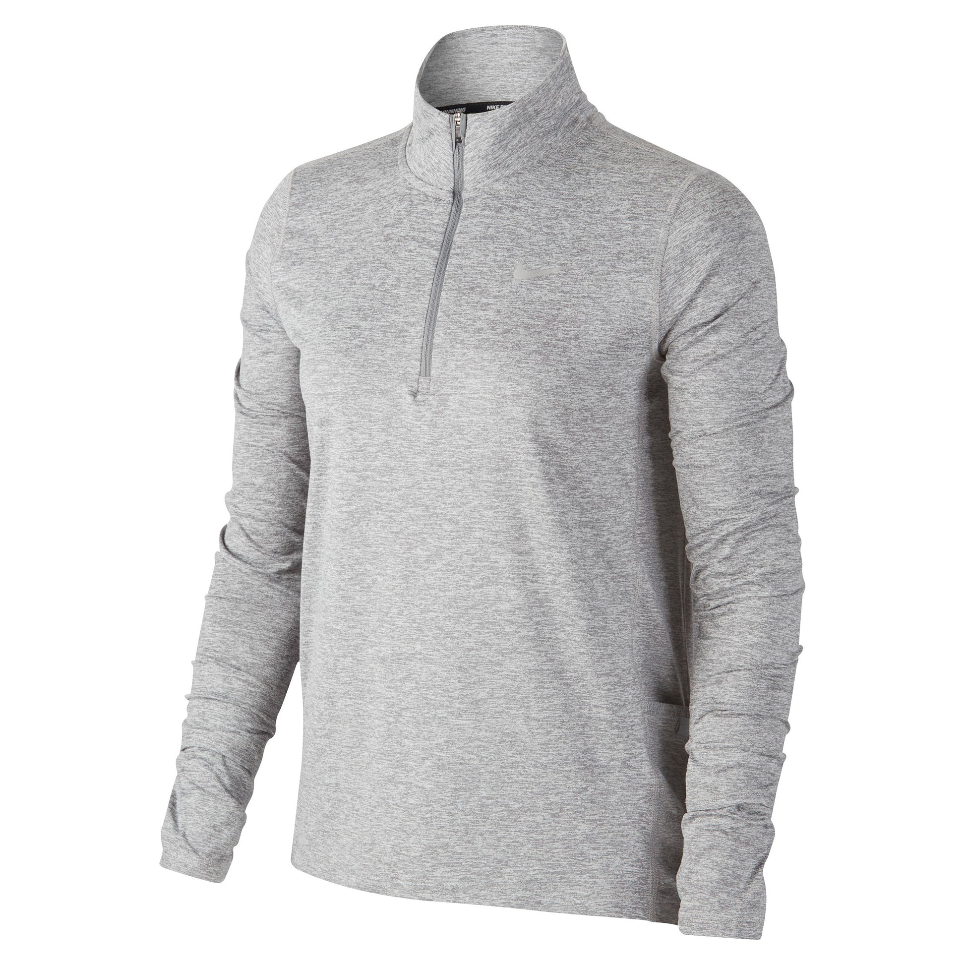 Nike Element Half-Zip Running Shirt, langærmet Damer - lysegrå, sølv