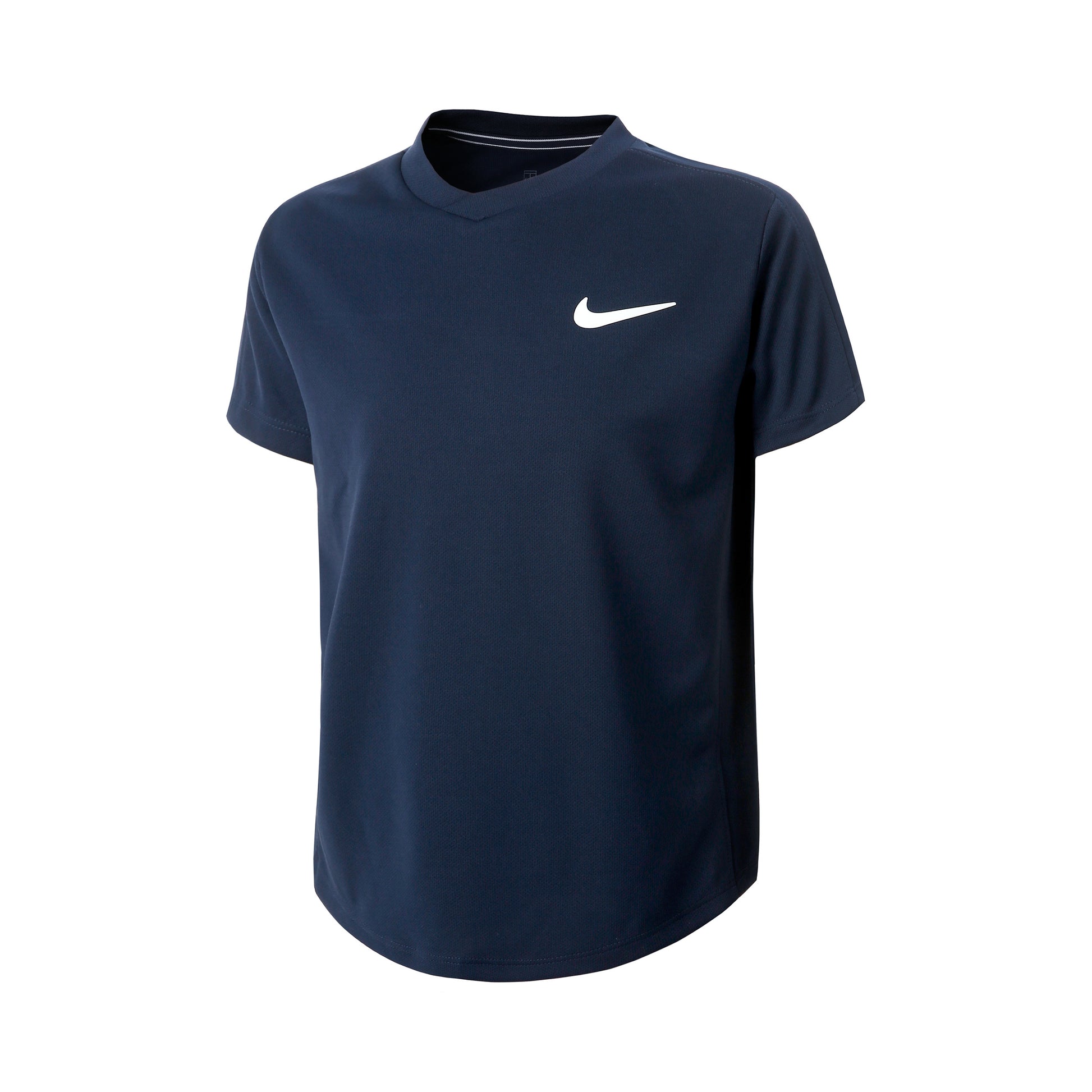 Nike Court Dri-Fit T-shirt Drenge - mørkeblå, hvid