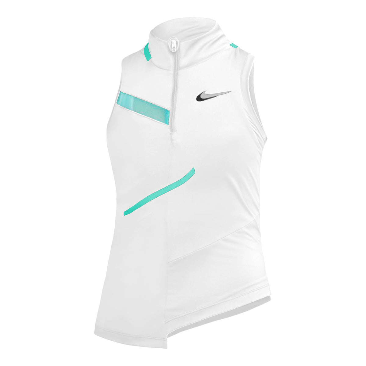 Nike Court Dri-Fit Tanktop Damer - hvid, turkis