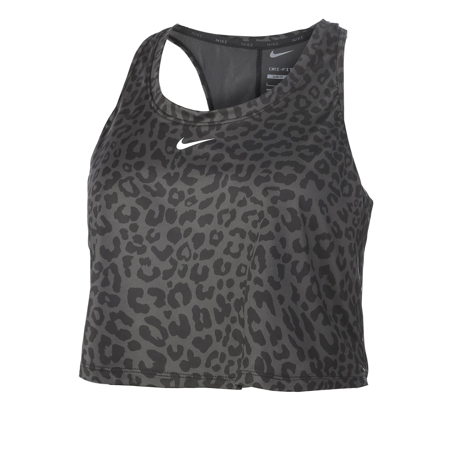 Nike Dri-Fit One Slim Leopard Tanktop Damer - grå, sort