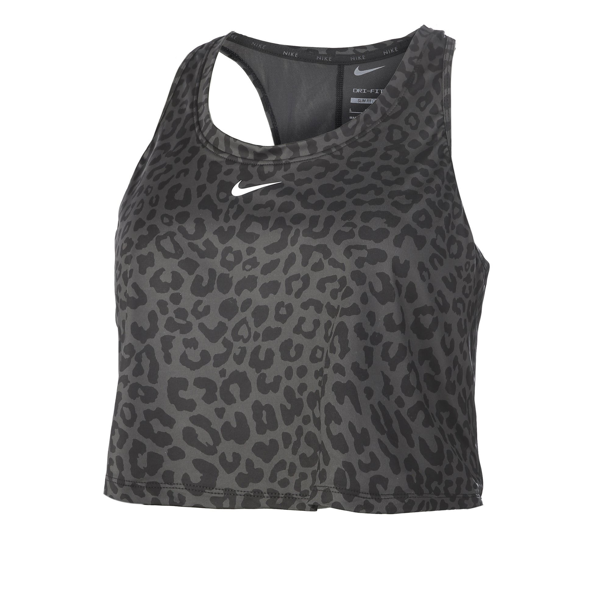 Nike Dri-Fit One Slim Leopard Tanktop Damer - grå, sort
