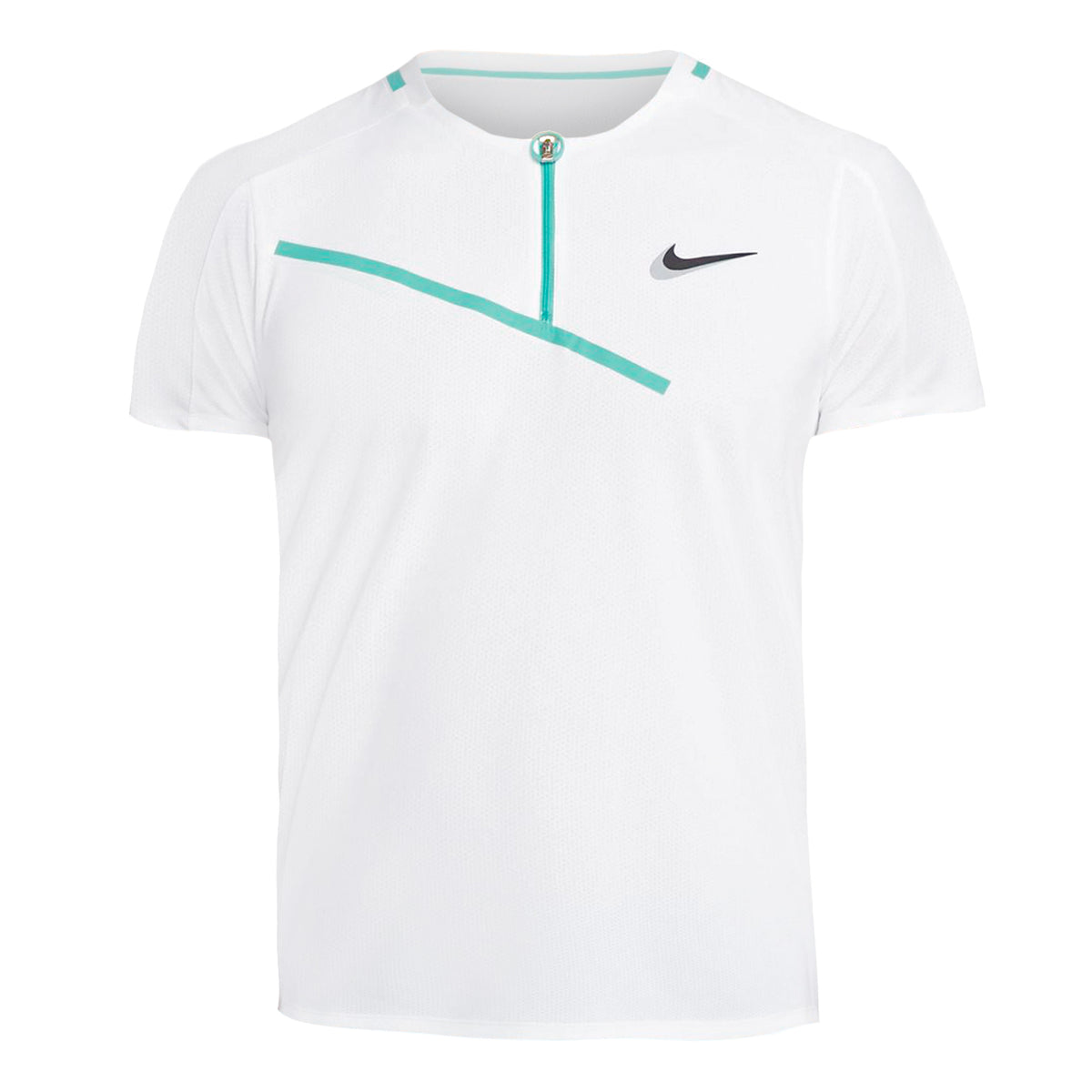 Nike Court Slam Polo Herrer - hvid, turkis