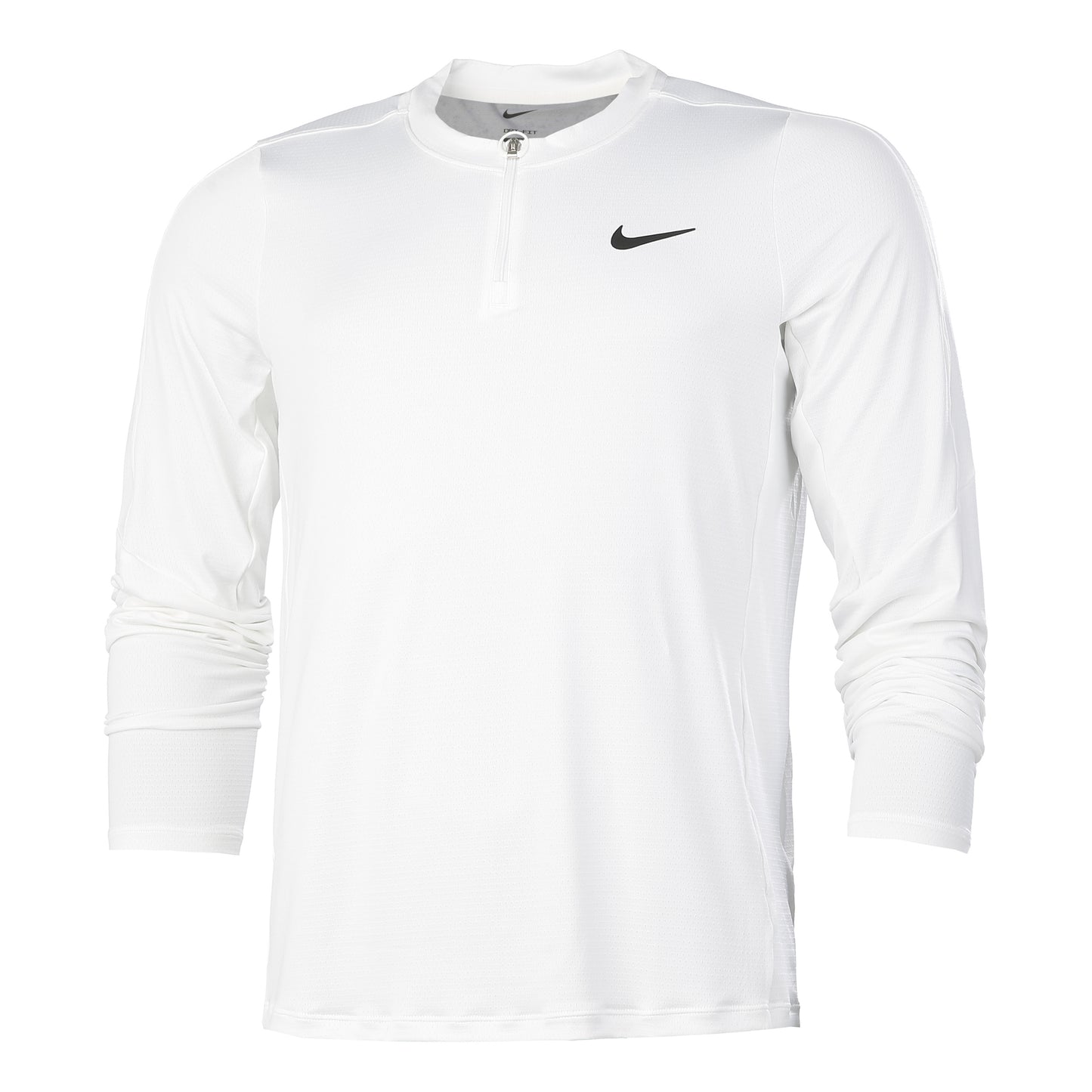 Nike Court Dri-Fit Half-Zip Shirt, langærmet Herrer - hvid,