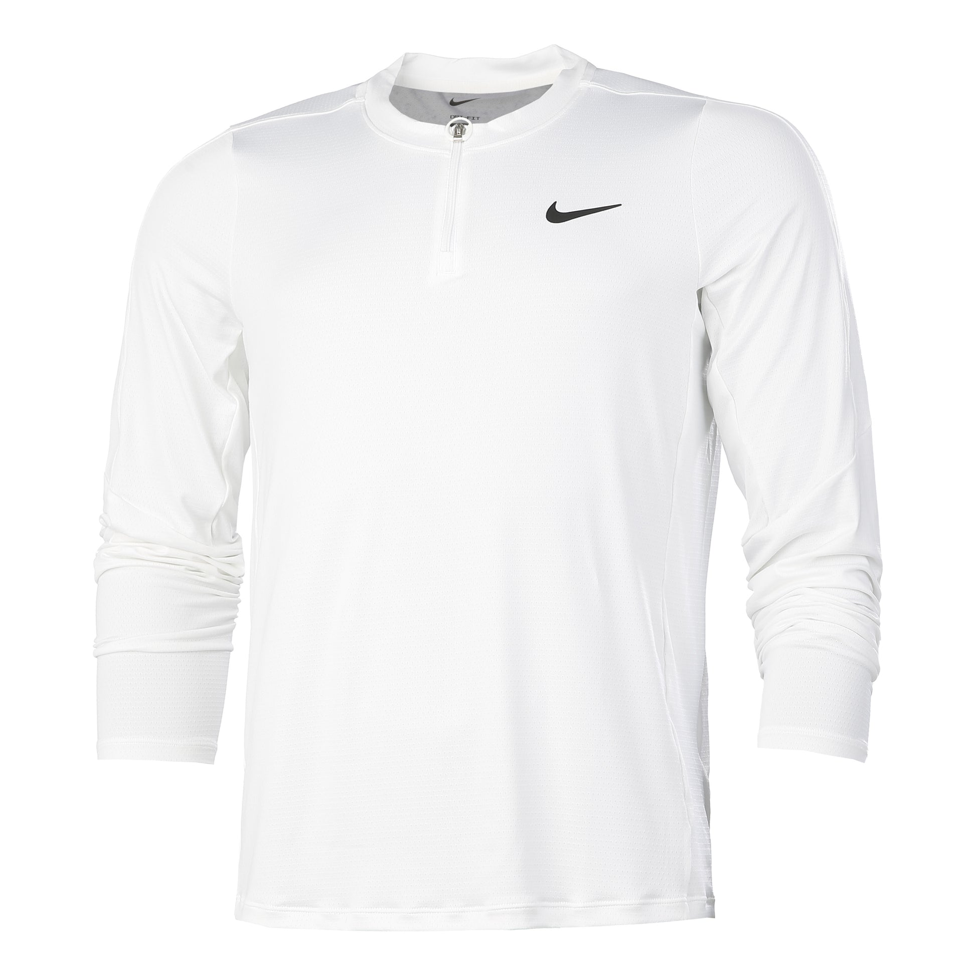 Nike Court Dri-Fit Half-Zip Shirt, langærmet Herrer - hvid,