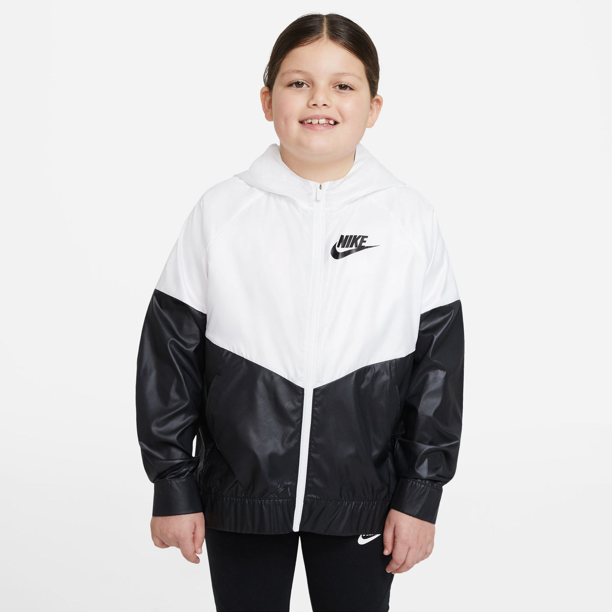 Nike Windrunner Træningsjakke Pige-hvid, sort