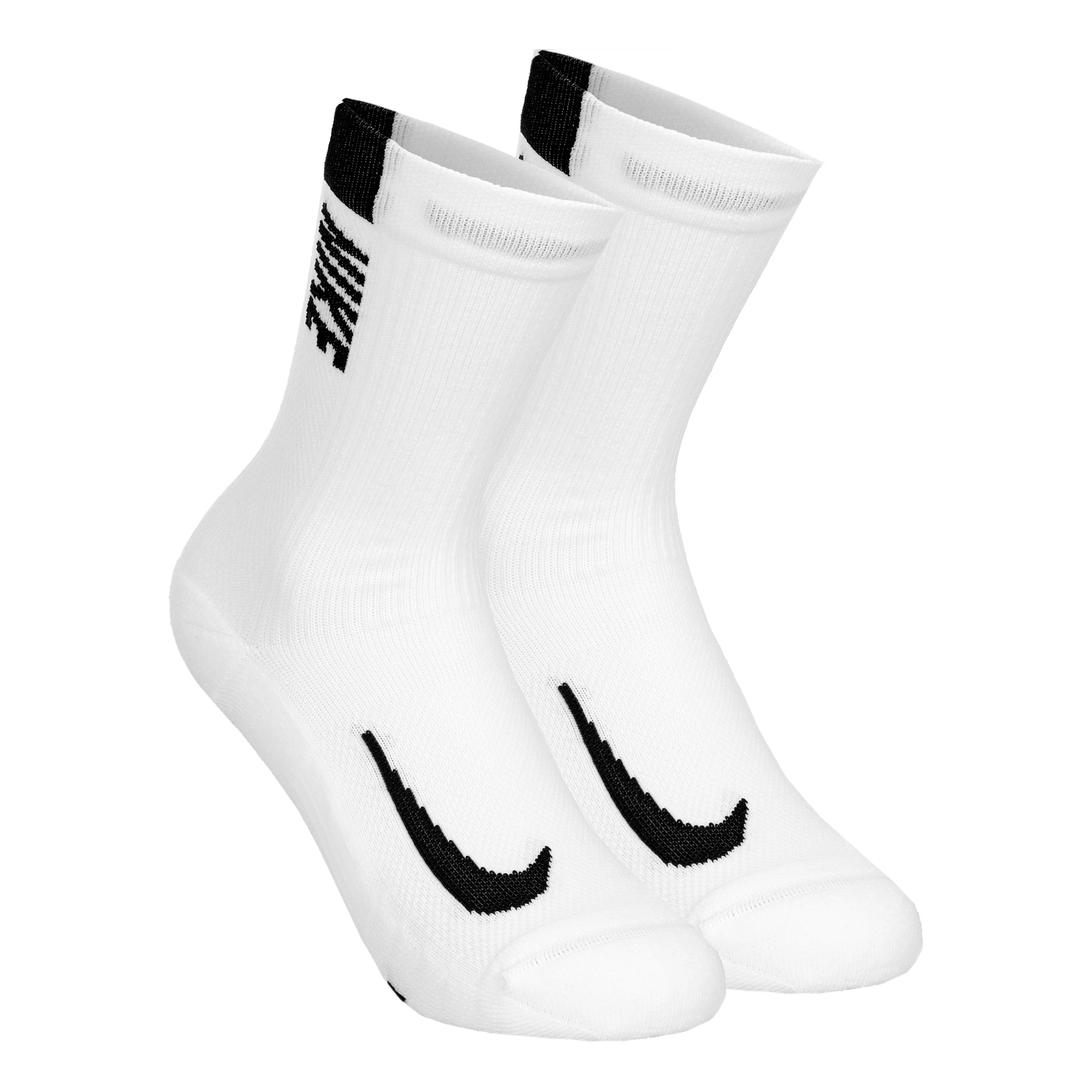 Nike Dri-Fit Multiplier Crew Sportssokker Pakke med 2 Unisex - hvid, sort