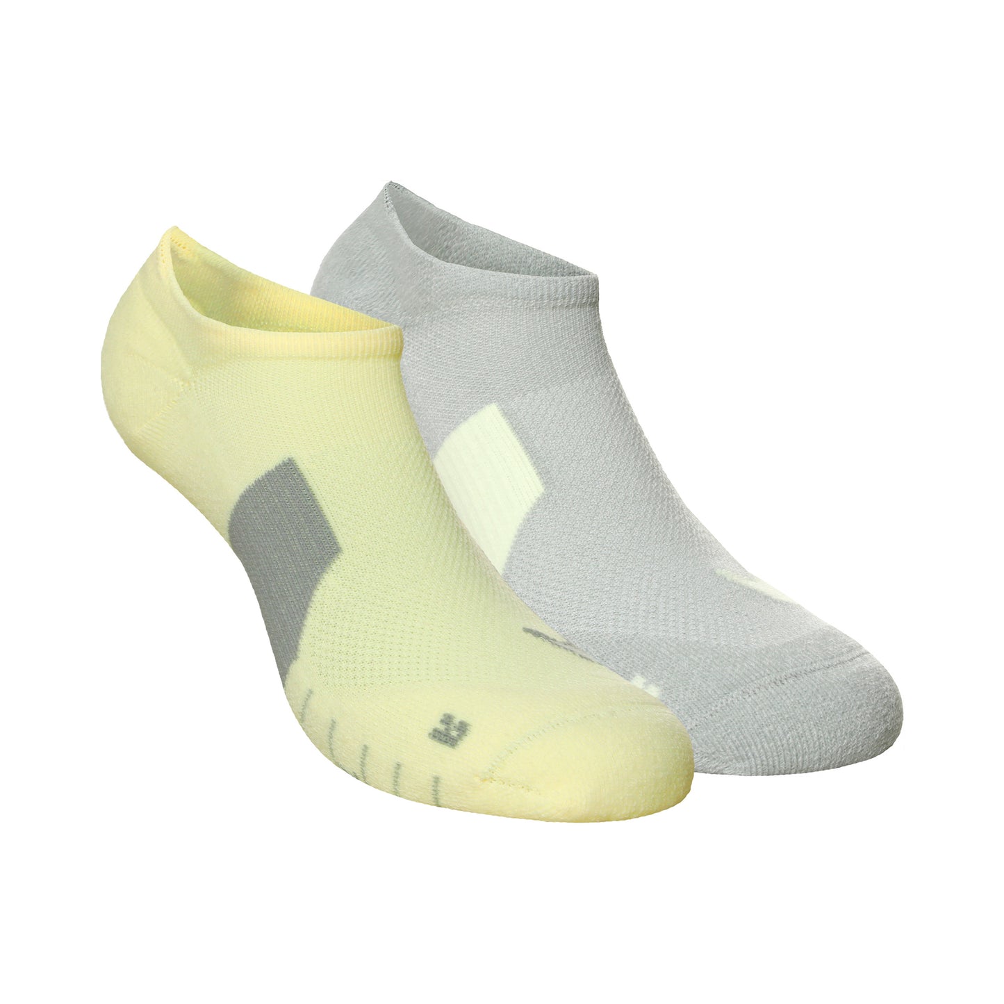 Nike Dri-Fit Multiplier No-Show Socks Løbesokker Pakke med 2 Unisex - grå, gul