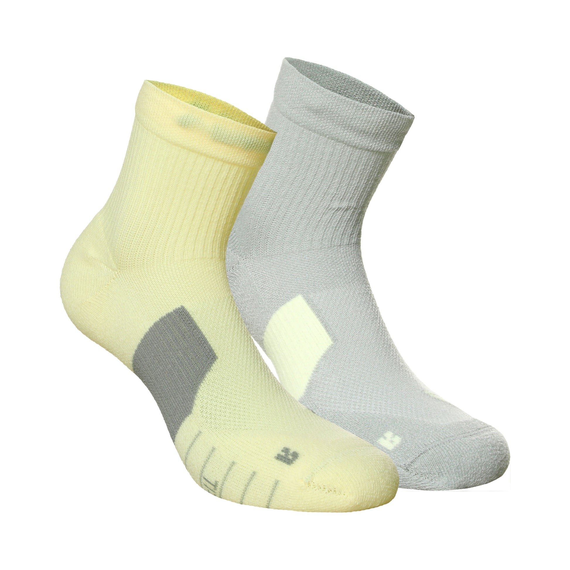 Nike Dri-Fit Multiplier No-Show Socks Løbesokker Pakke med 2 Unisex - grå, gul
