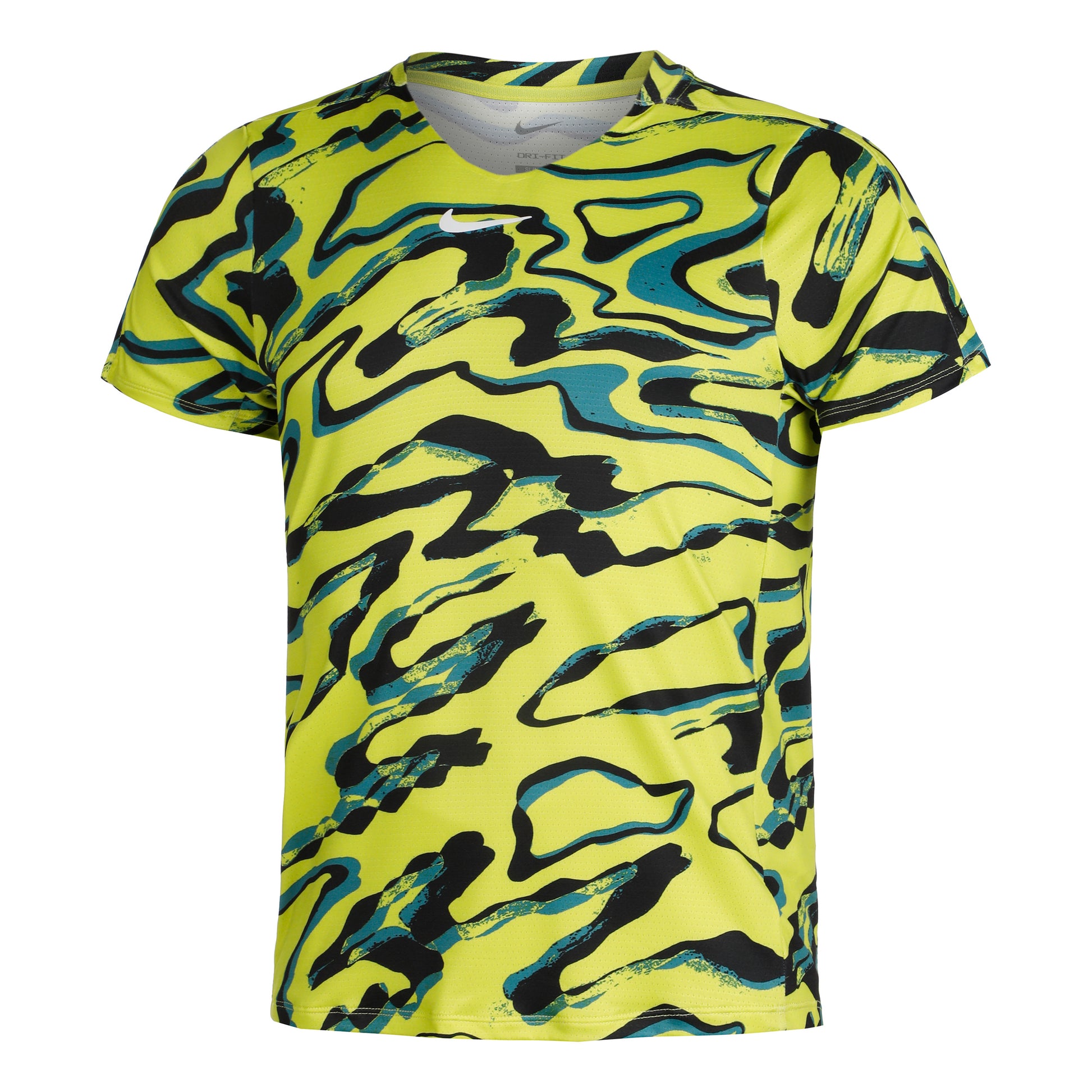 Nike Dri-Fit Court Print T-shirt Herrer - lime, flerfarvet