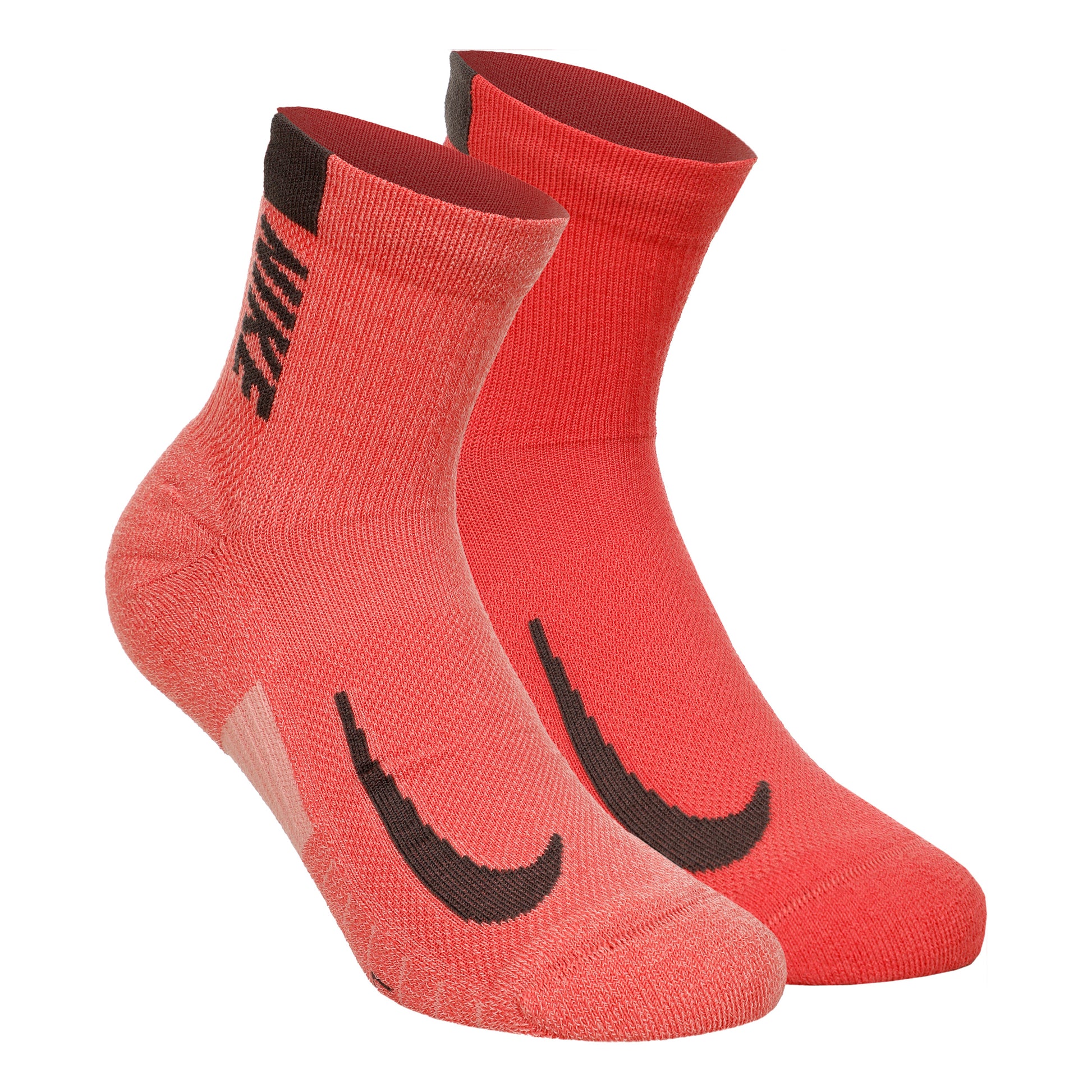 Nike Dri-Fit Multiplier No-Show Socks Løbesokker Pakke med 2 Unisex - koral, rød