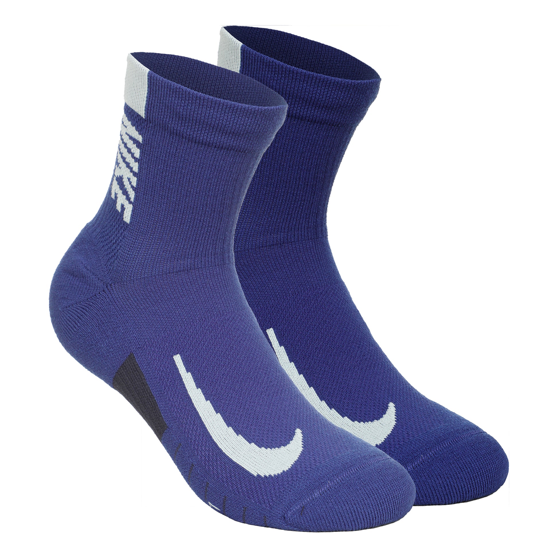 Nike Dri-Fit Multiplier No-Show Socks Løbesokker Pakke med 2 Unisex - lilla, blå