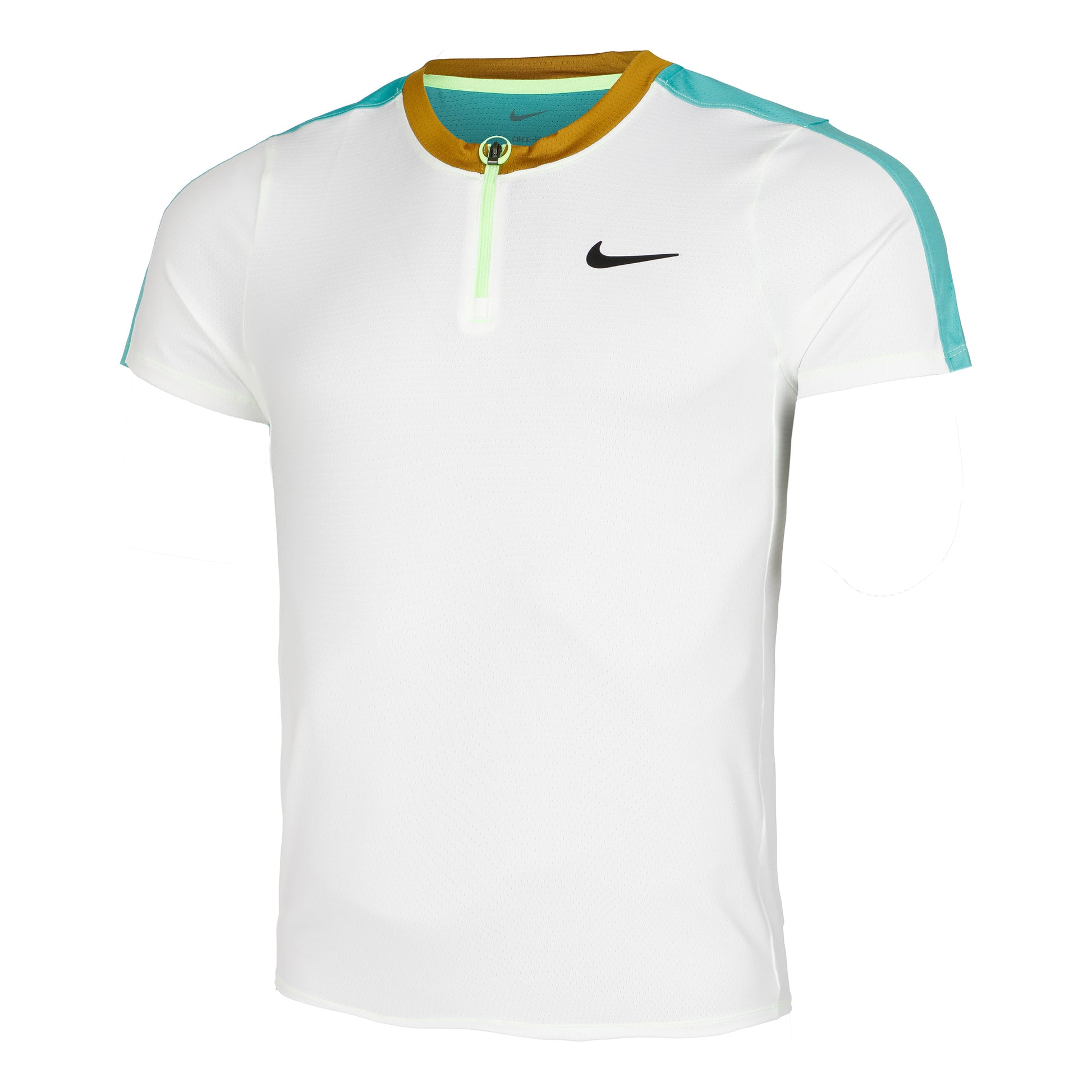 Nike Dri-Fit Court Polo Herrer - hvid, turkis