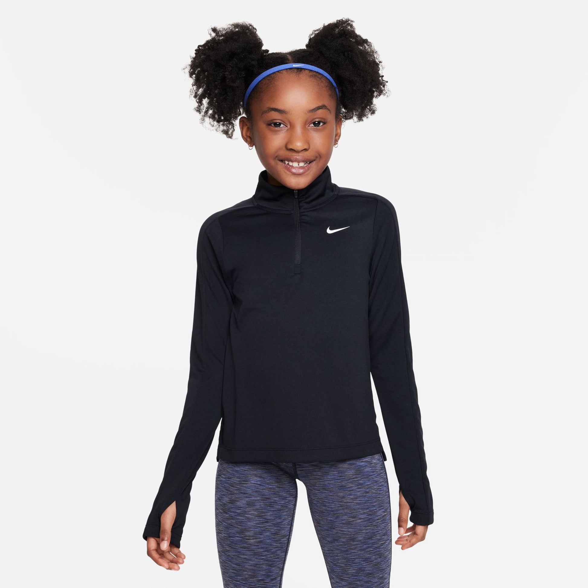 Nike Dri-Fit Half-Zip Shirt, langærmet Pige - sort,