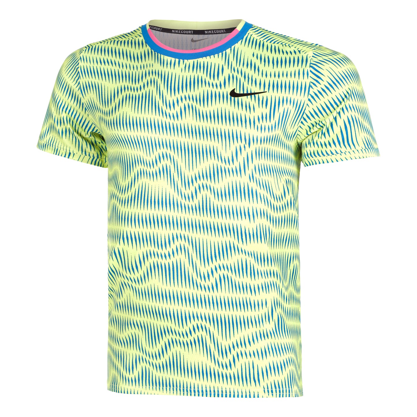 Nike Court Dri-Fit Advantage Print T-shirt Herrer - citrongul, blå