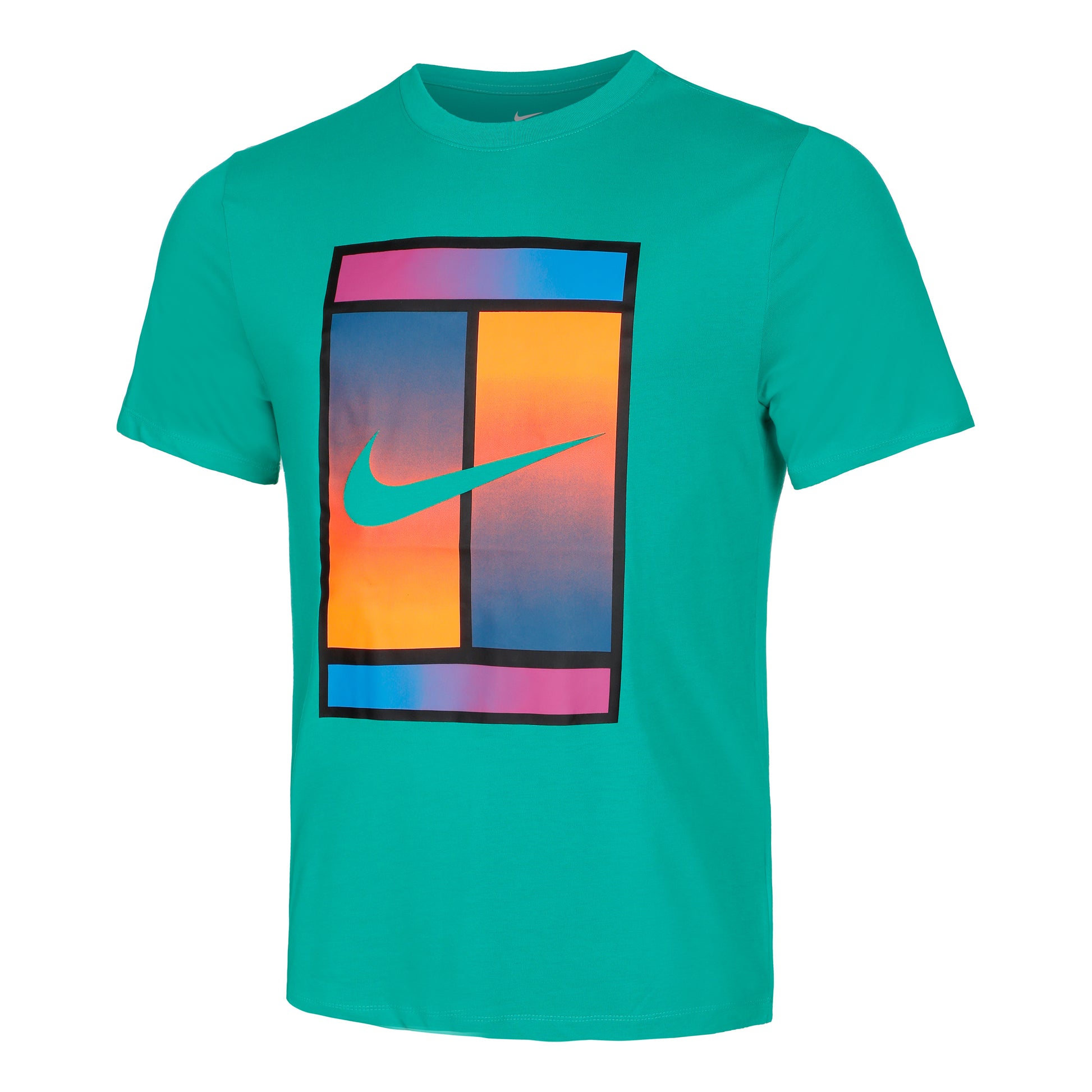 Nike Court Dri-Fit  Heritage T-shirt Herrer - petrol, flerfarvet