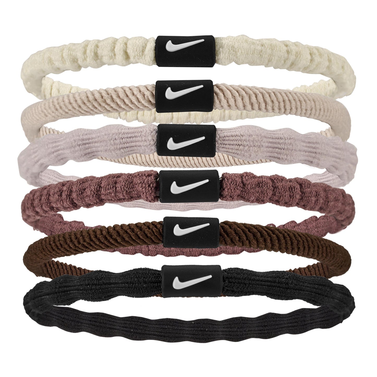 Nike Flex Hair Tie Hårbånd Pakke med 6 Unisex - creme, sort