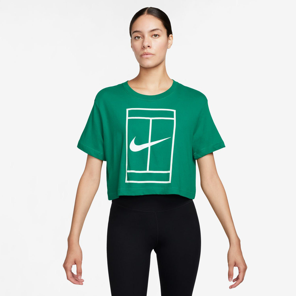 Nike Dri-Fit Heritage Crop T-shirt Damer - grøn, hvid