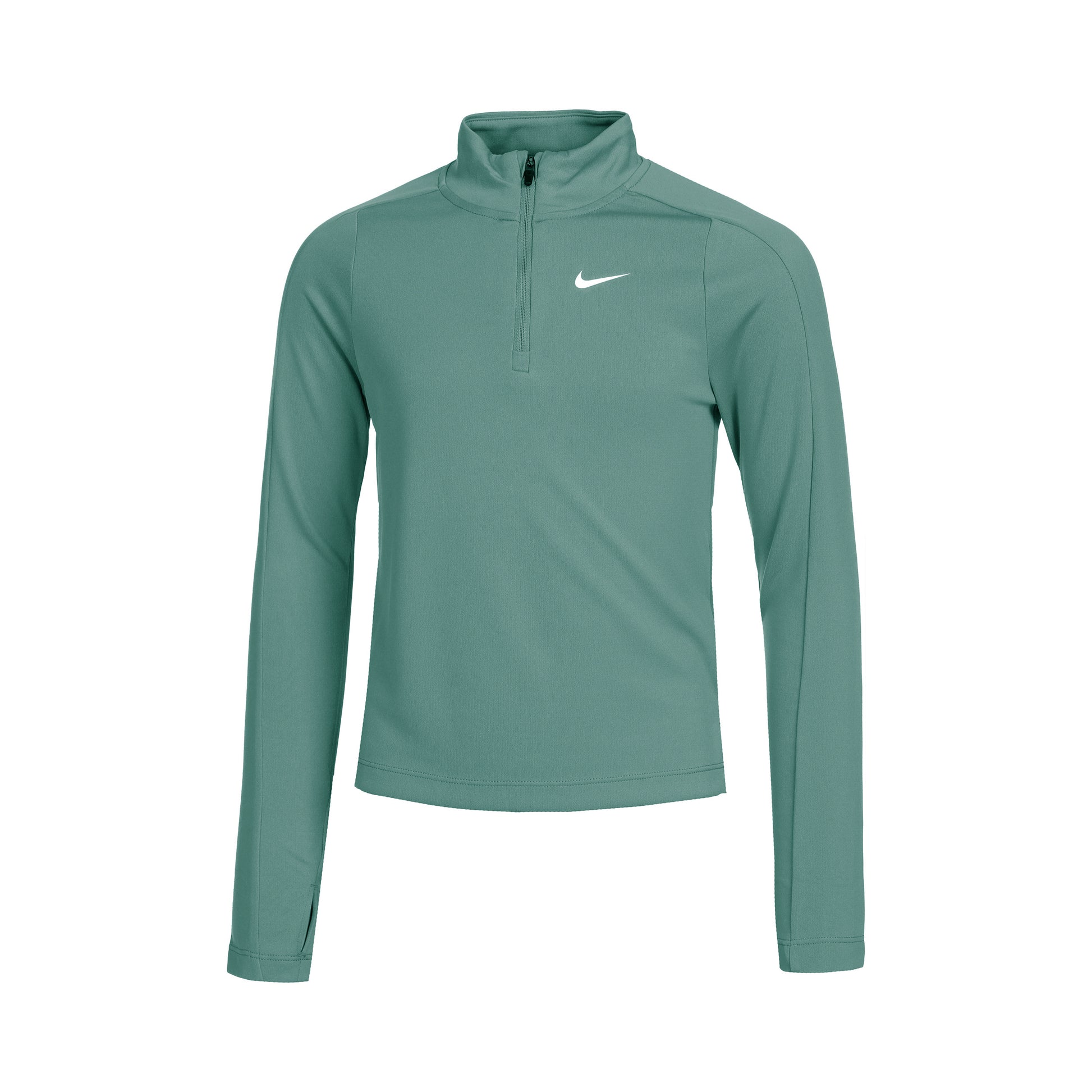Nike Dri-Fit Half-Zip Shirt, langærmet Pige - mørkegrøn,