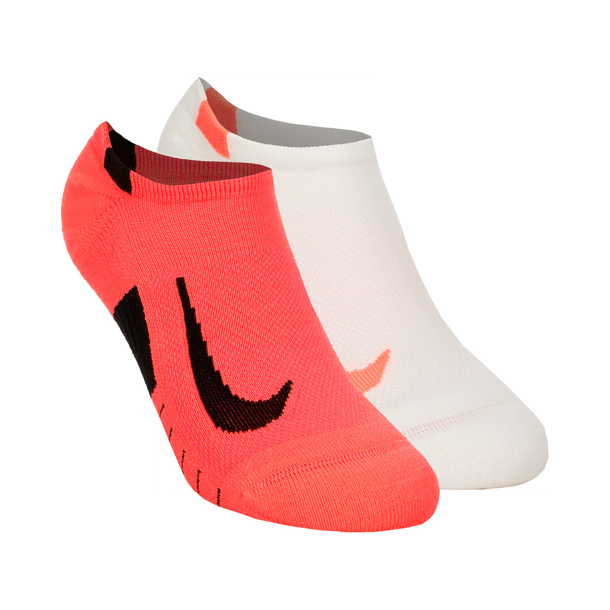 Nike Dri-Fit Multiplier No-Show Socks Løbesokker Pakke med 2 Unisex - rød, creme