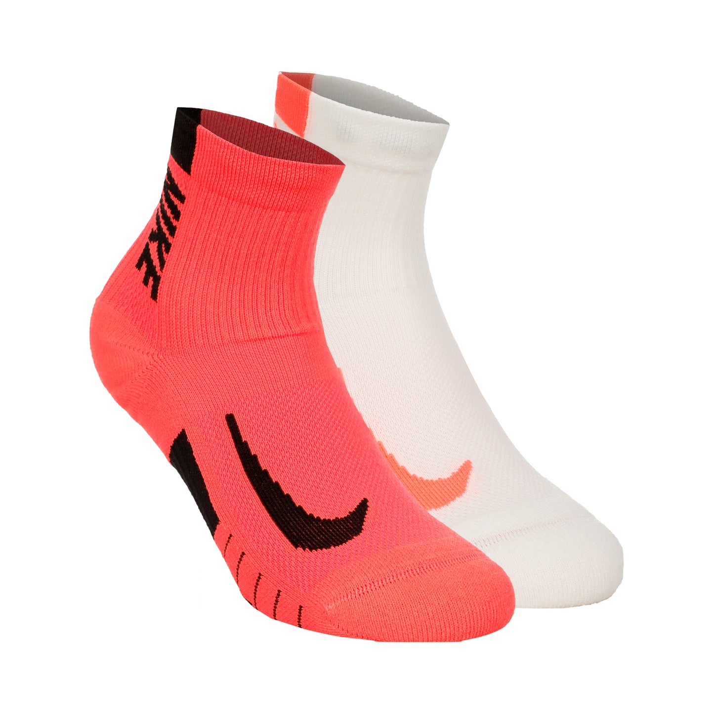 Nike Dri-Fit Multiplier No-Show Socks Løbesokker Pakke med 2 Unisex - koral, creme