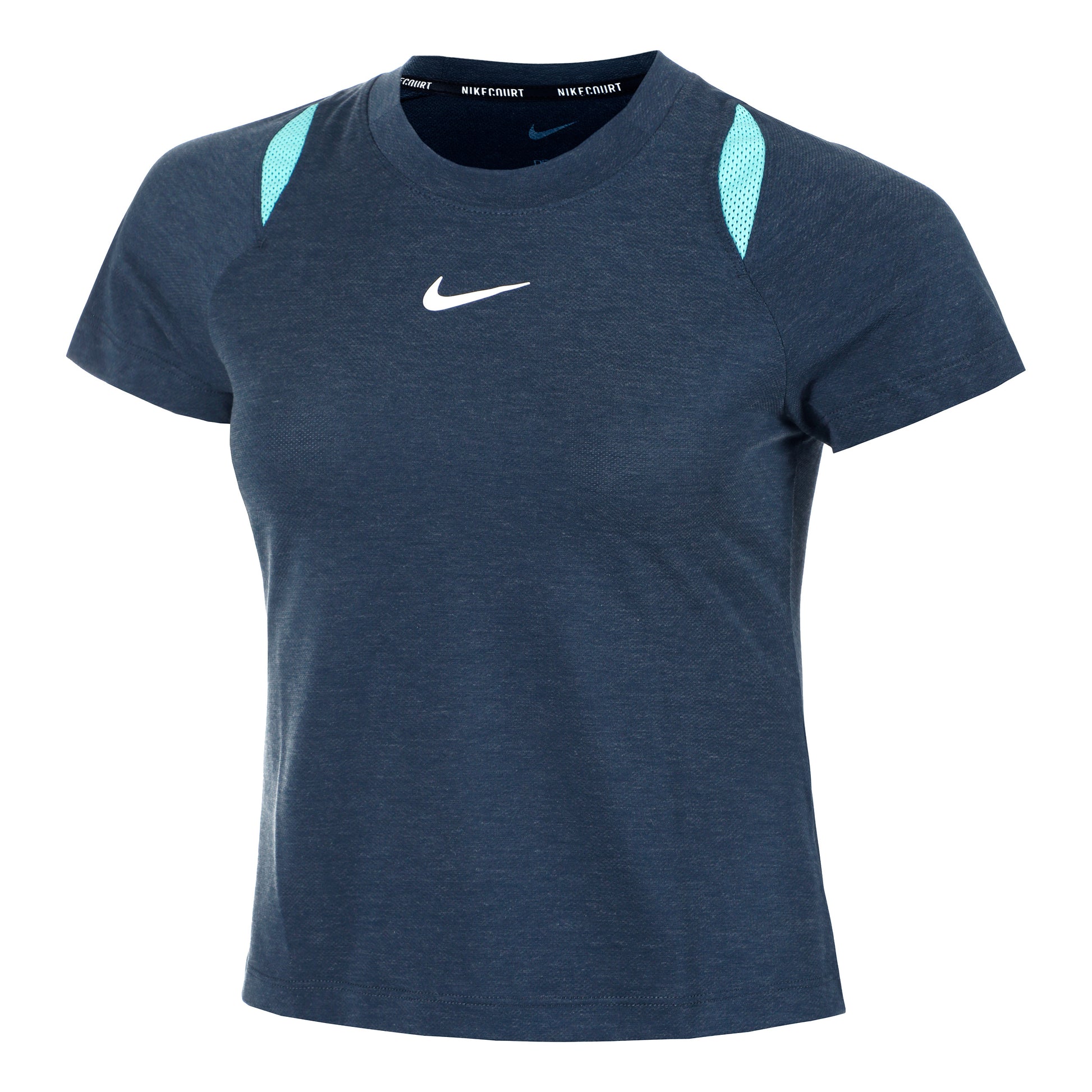 Nike Court Dri-Fit Advantage T-shirt Damer - mørkeblå, turkis