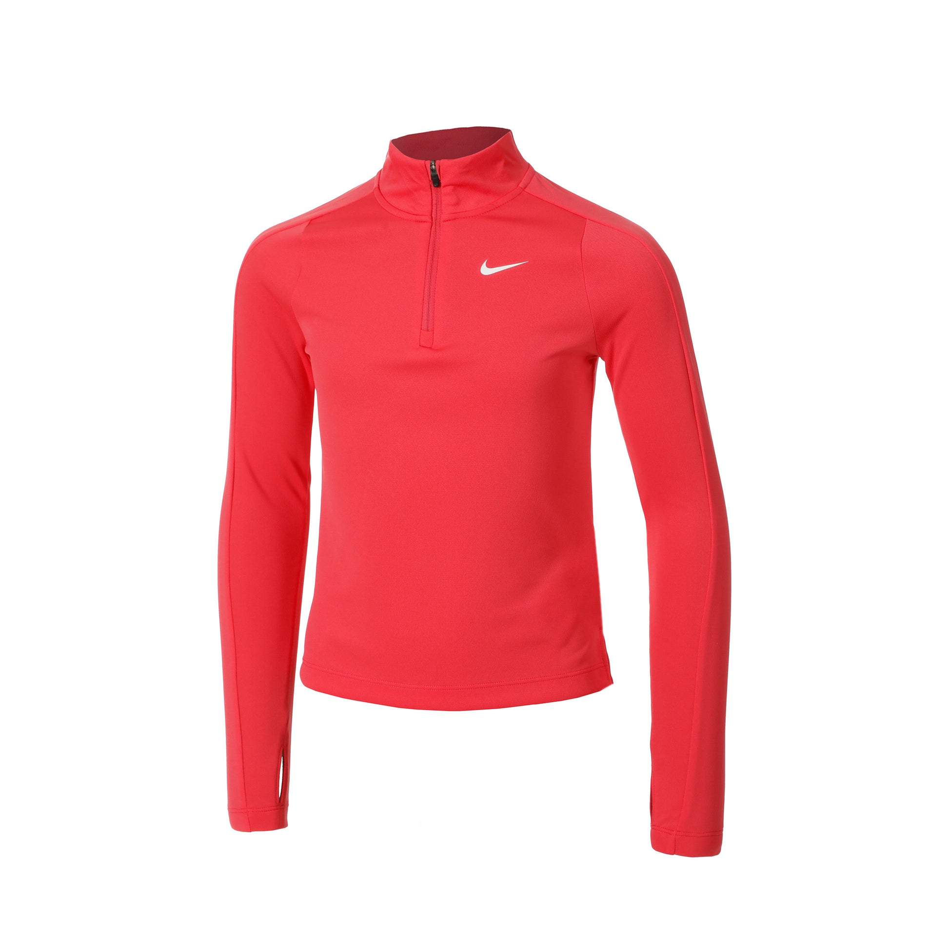 Nike Dri-Fit Half-Zip Shirt, langærmet Pige - neonpink,