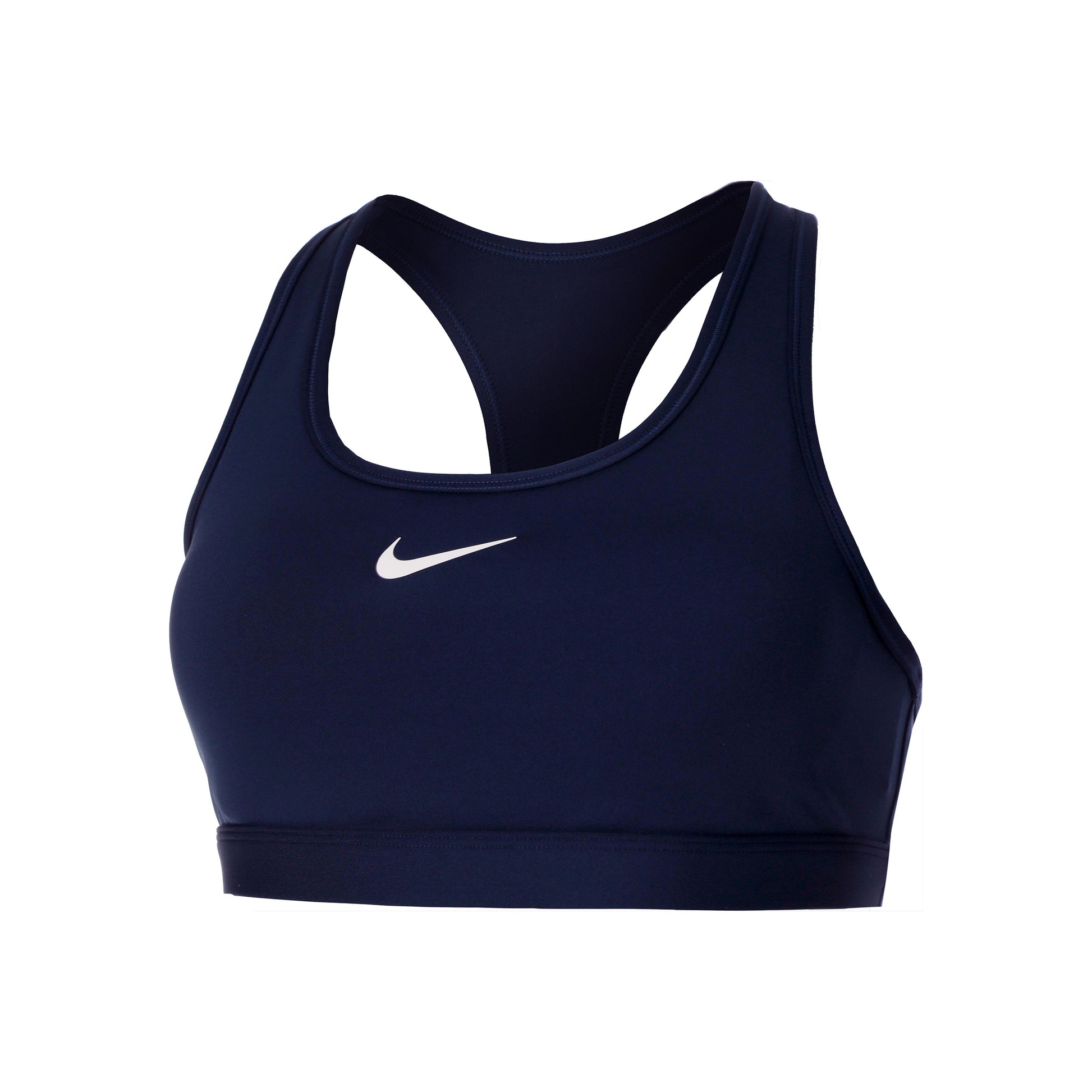 Nike Swoosh Padded Sports-BH Damer-Mørkeblå,Hvid