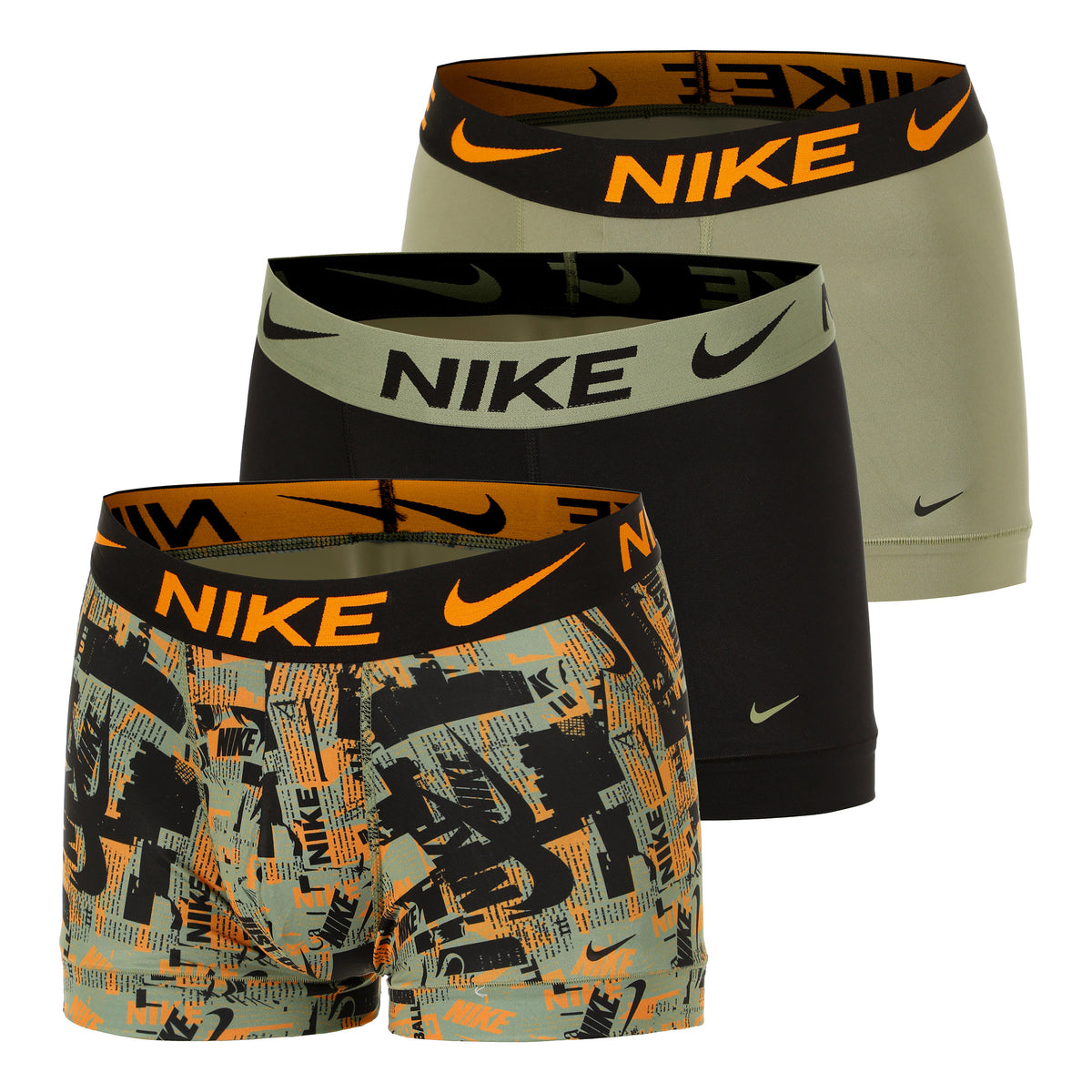 Nike Essential Micro Boksershorts Pakke med 3 Herrer - oliven, sort