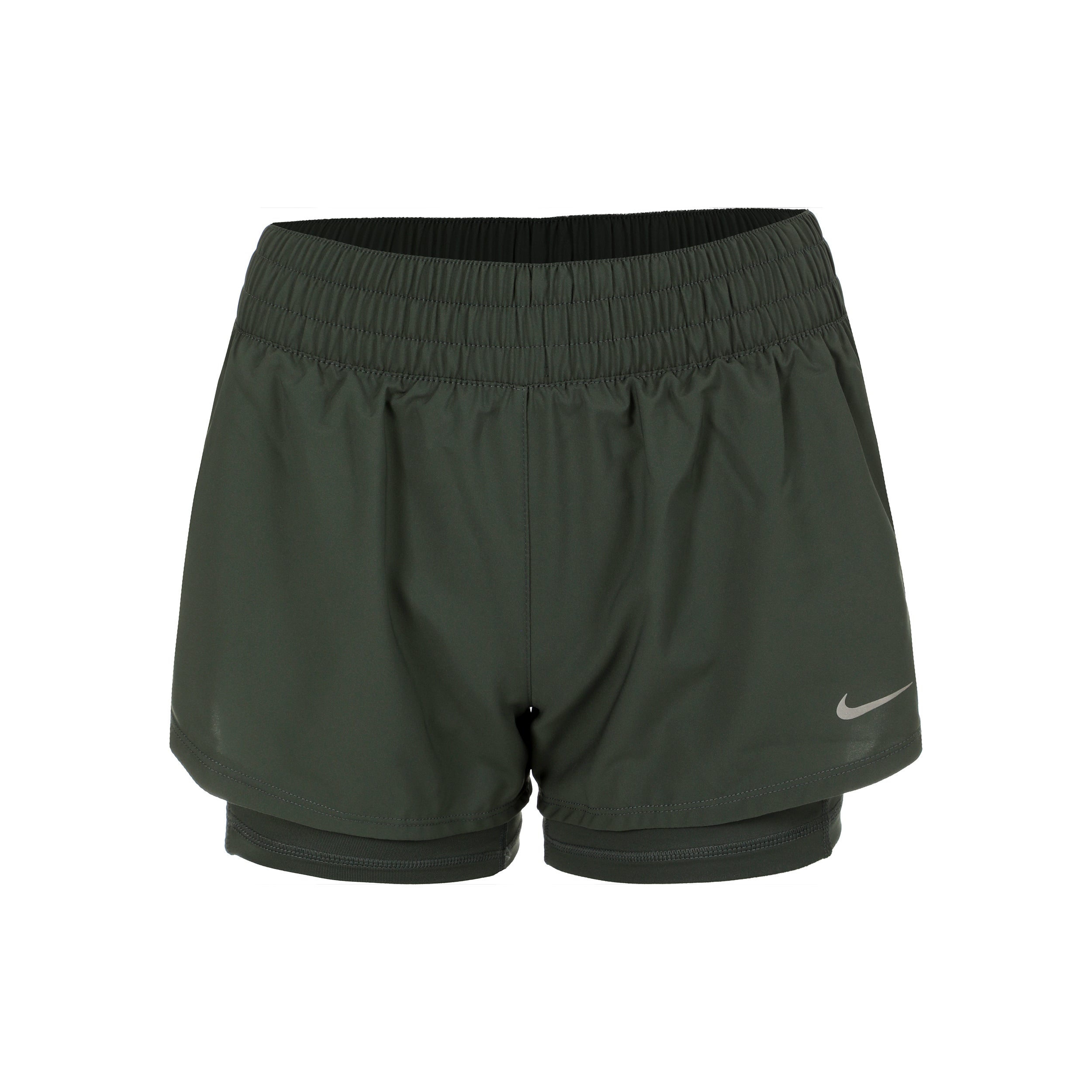 Nike Dri-Fit One Mid Rise 2in1 3in Shorts Damer - grøn, sølv