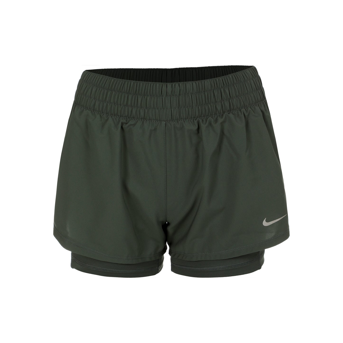Nike Dri-Fit One Mid Rise 2in1 3in Shorts Damer - grøn, sølv