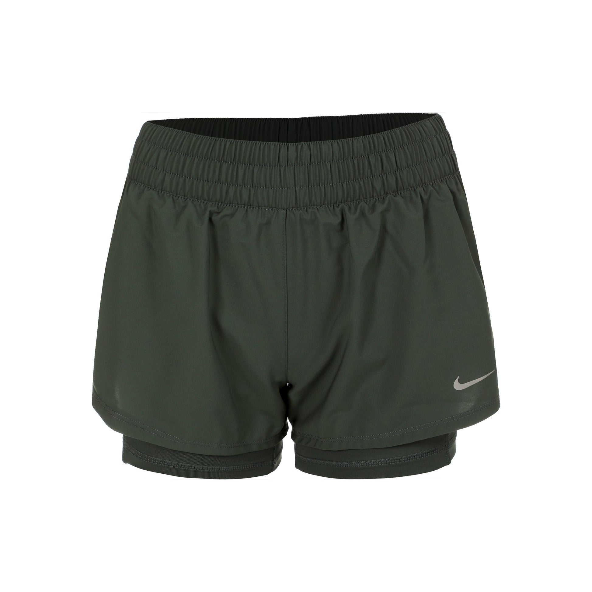 Nike Dri-Fit One Mid Rise 2in1 3in Shorts Damer - grøn, sølv