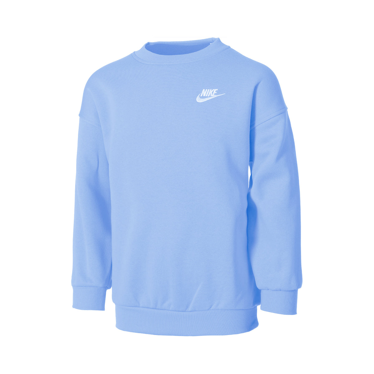 Nike Sportswear Club Fleece Oversized Crew Sweatshirt Pige - lyseblå, hvid