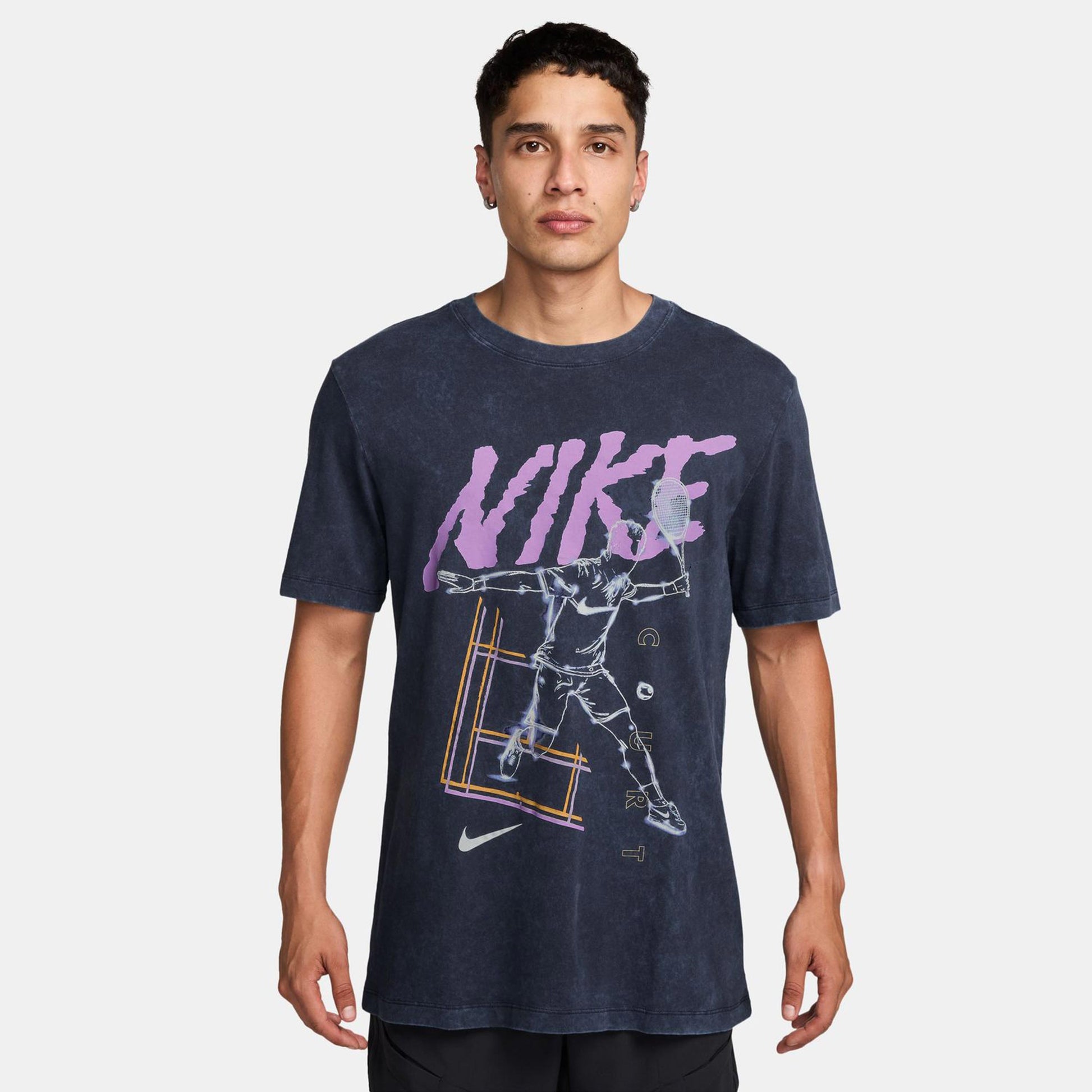 Nike Court T-shirt Herrer-Mørkeblå,Syren
