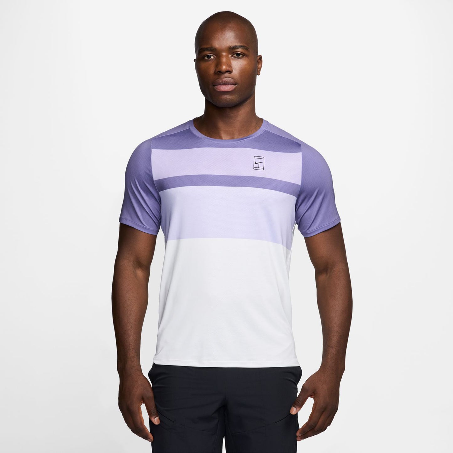 Nike Court Dri-FIT Advantage Print T-shirt Herrer - syren, hvid