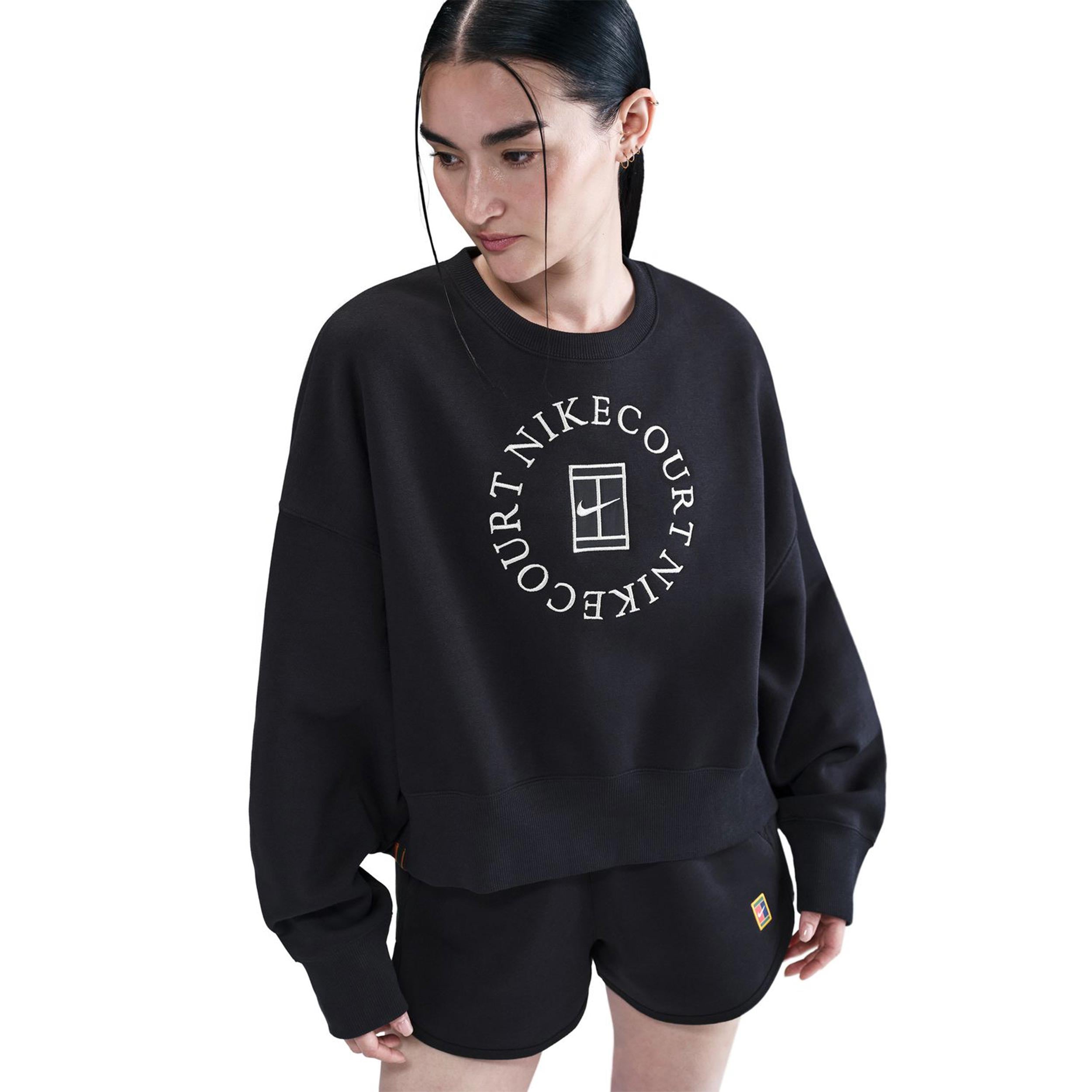 Nike Court Phoenix Over-Oversized Crew Heritage Sweatshirt Damer-Sort