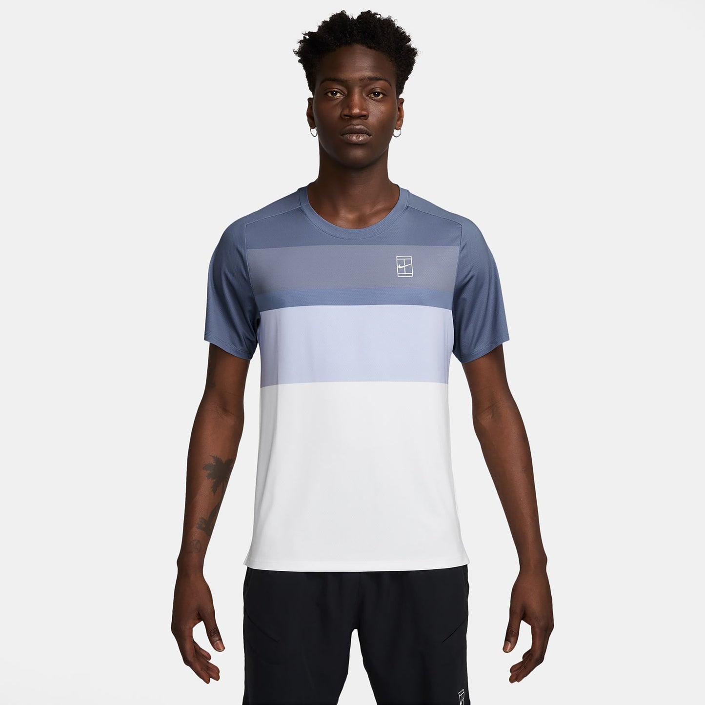 Nike Court Dri-Fit Advantage Print T-shirt Herrer-Blå-grå
